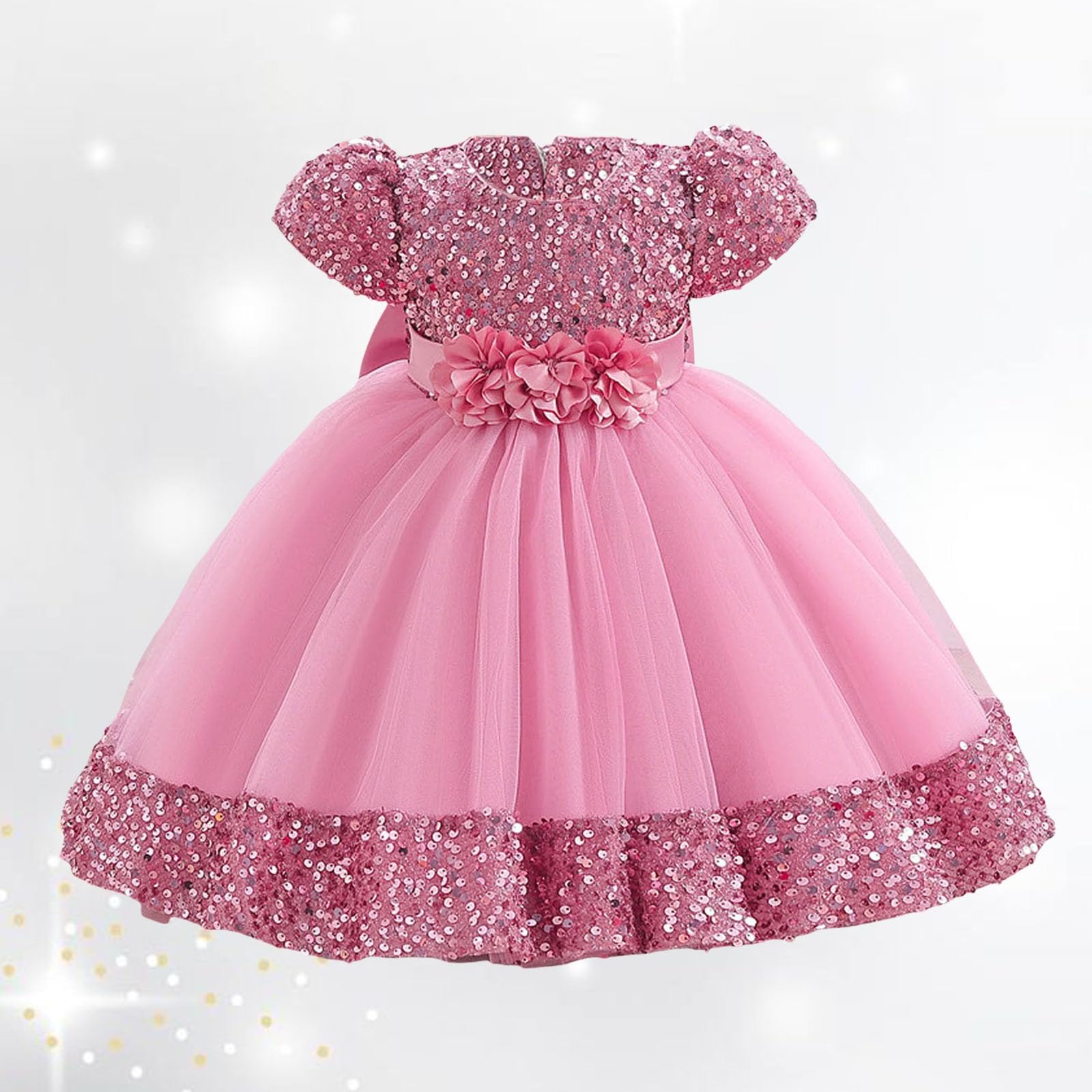 Abito in Rete Elegante per Bambine, Vestito da Principessa con Gonna tutù, Perfetto per Matrimoni e Occasioni Formali