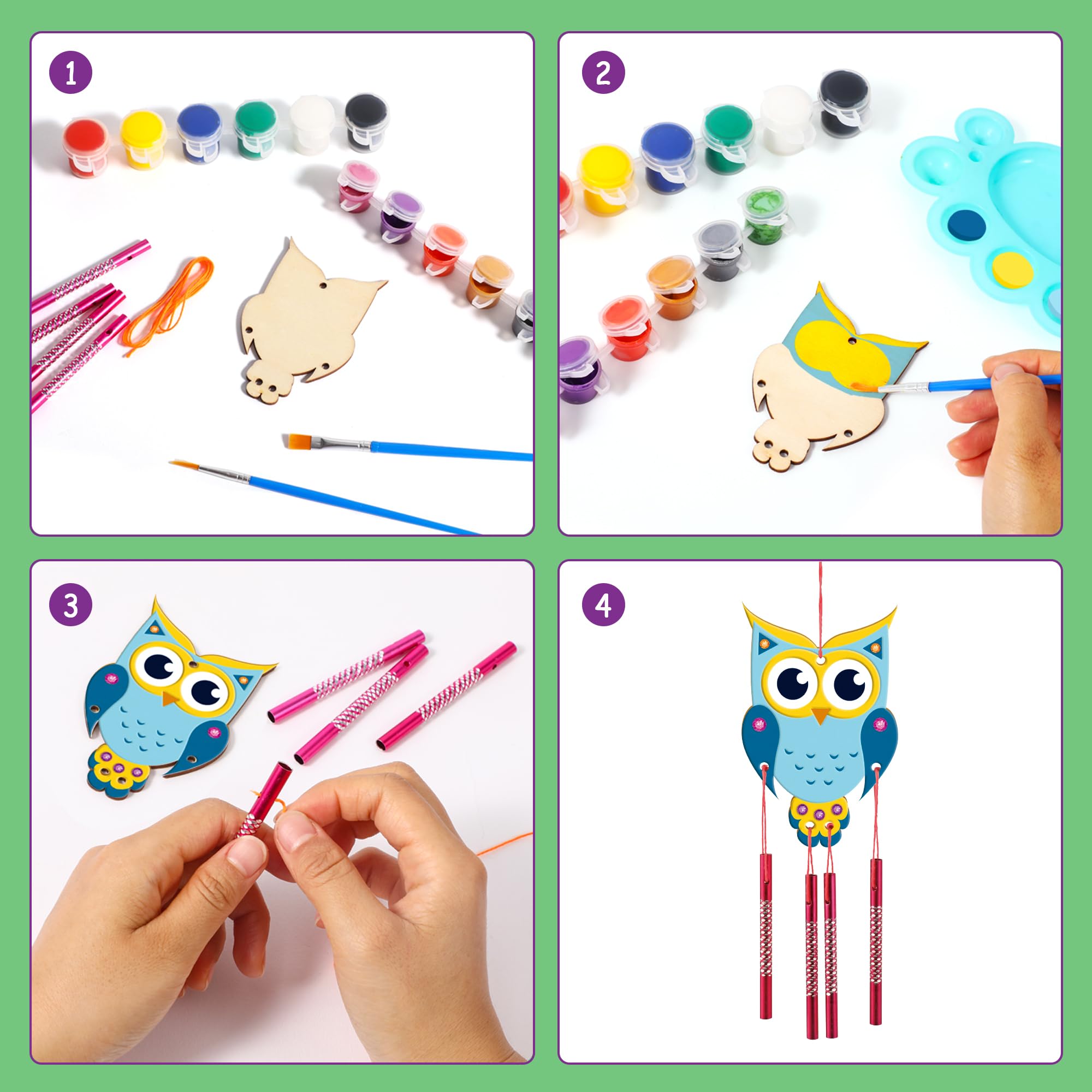 Byncceh 2 PCS Casa de Pájaros de Madera para Pintar Niños – Kit Manualidades Niños y Niñas con Kit Pintura, Figuras para Pintar y Casa Pájaros Manualidades, Regalos Creativos 6-12 Años
