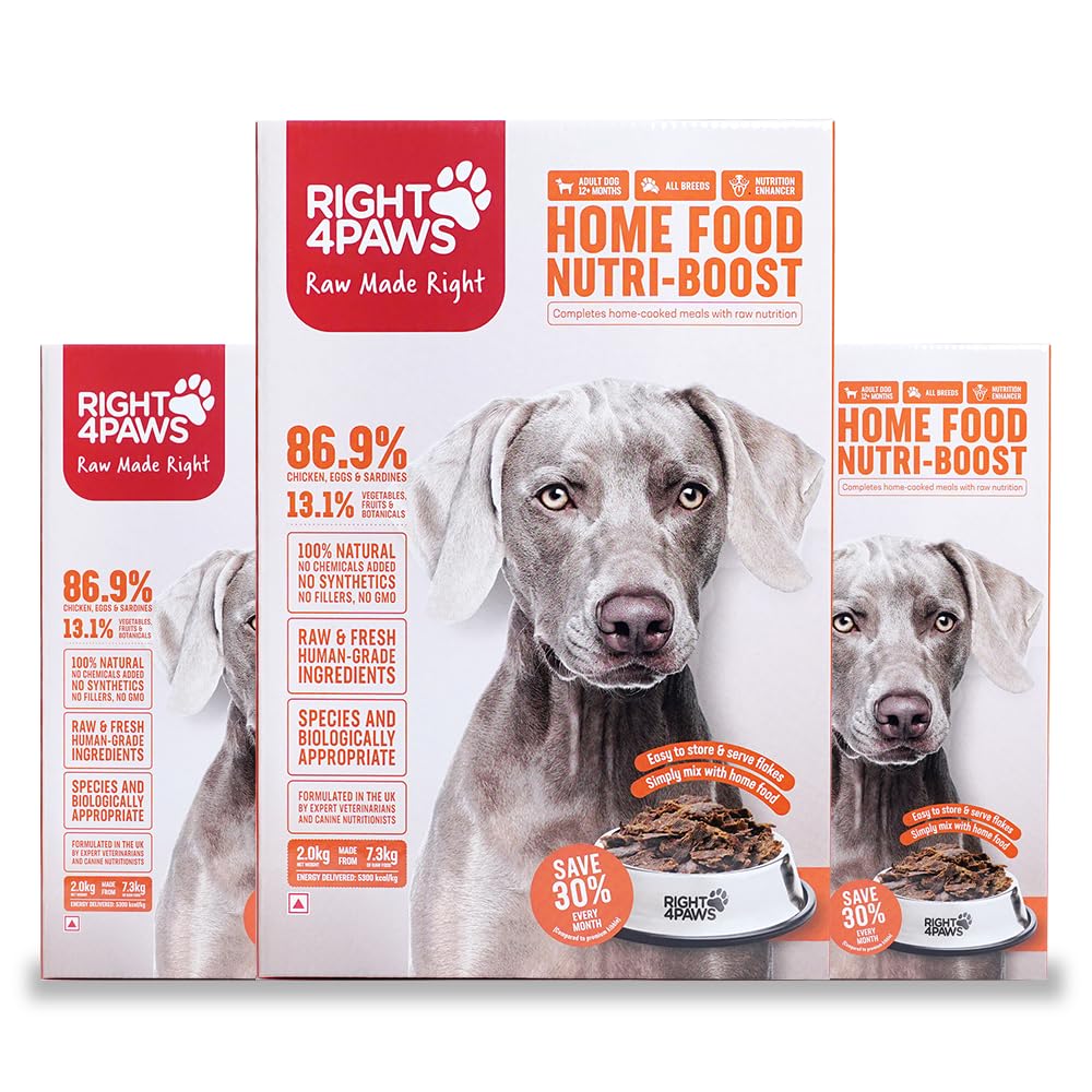 RIGHT4PAWS 2Kg Dog Food - Home Food Nutri Boost for Adult with Higher Nutrition Density Chicken Eggs & Sardine - Next Gen Pet Dry Food & 100% Natural - 86.9% Quality Animal Source Low Obesity Risk (B09YCFLXGW) Amazon Price History, Amazon Price Tracker