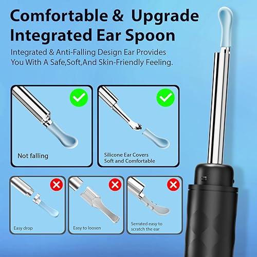 Miniatura 4 de FINSOFT Cámara con herramienta de eliminación de cera de oído, limpiador de oídos con cámara, kit de limpieza de eliminación de cera de oídos con