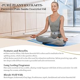 EUQEE Palo Santo Essential Oil 118mL Pure Palo Santo Oil Premium Essential Oil with Glass Dropper for Diffuser, Soap Candle Making - 4Fl. Oz