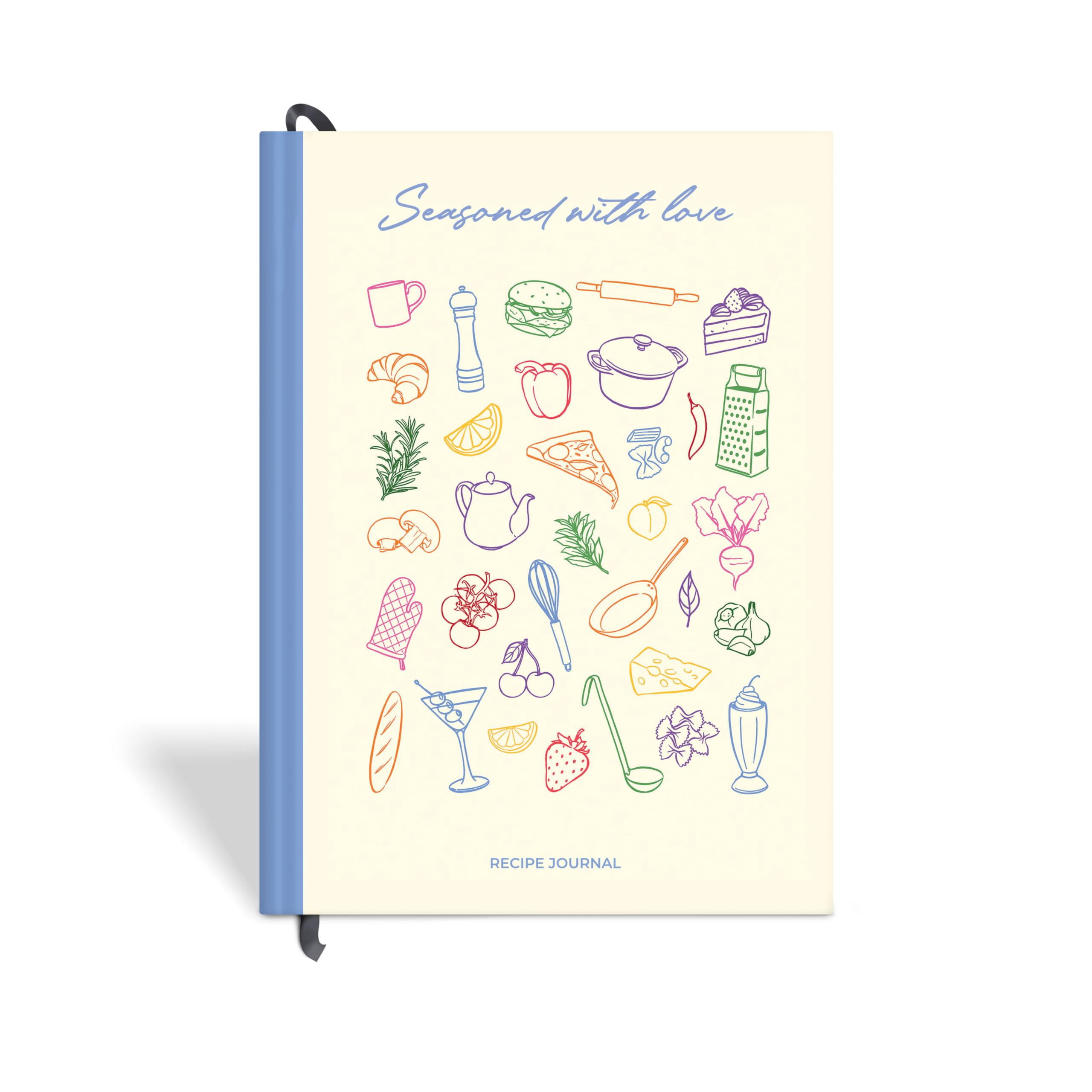 7mm Recipe Journal | Seasoned With Love| Make your own Recipe and Cook Book | Kitchen Essential | A5 Size | 4 Sticker sheets | Hardbound and Laminated |14.8 X 21 cms | Beige-image-26