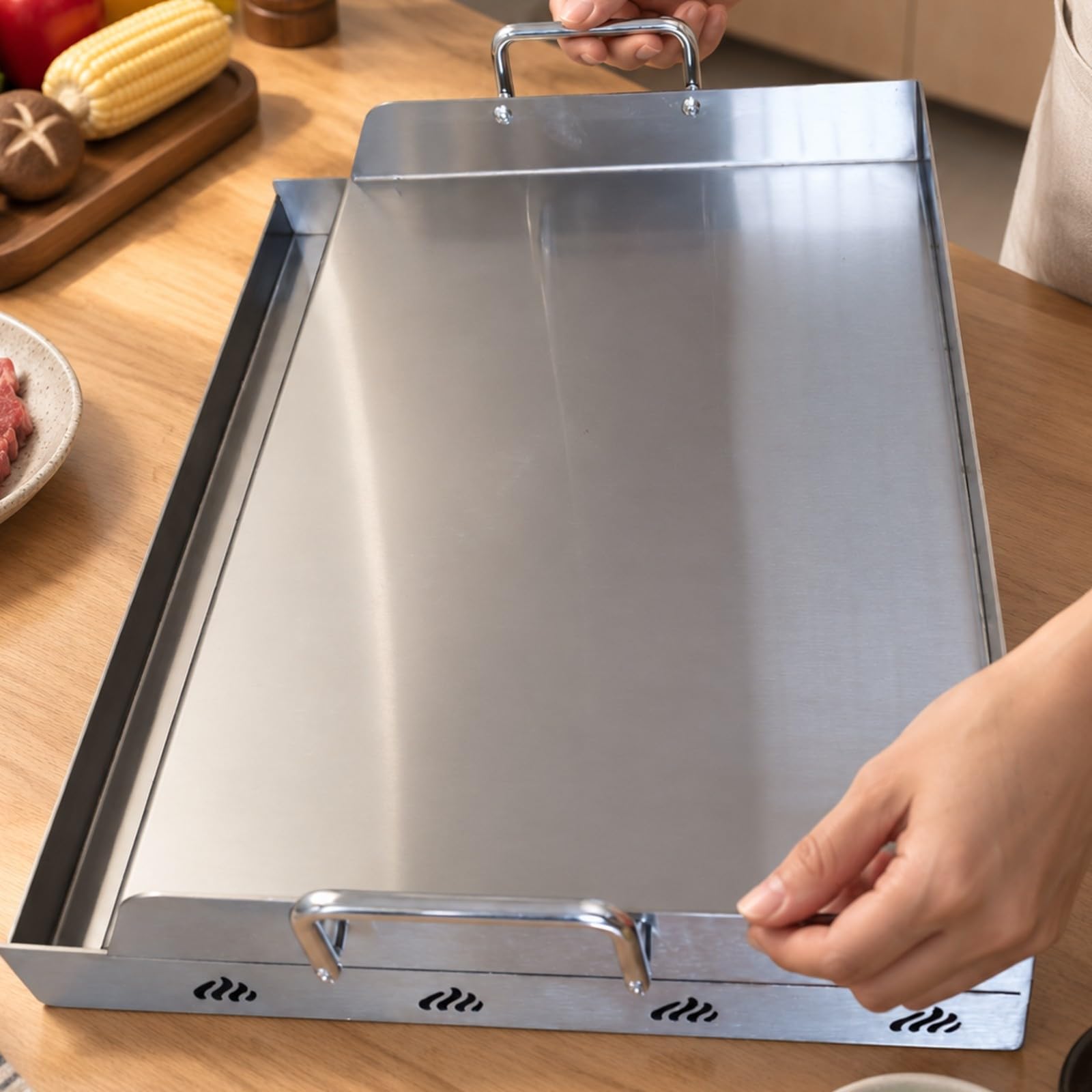 predolo Bandeja Barbacoa Rectangular Plancha Parrilla para Restaurantes