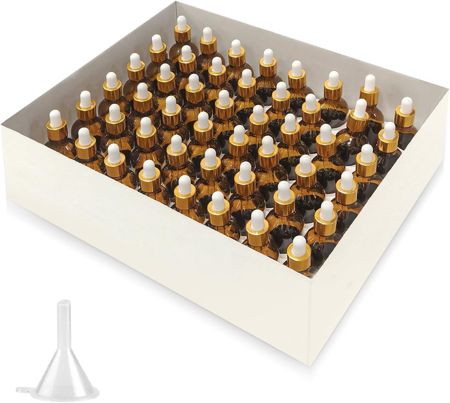Easeen 48 Pack 2oz Amber Glass Dropper Bottles, Glass Eye Dropper Bottles for Essential Oils, Perfumes (Amber, 2oz)