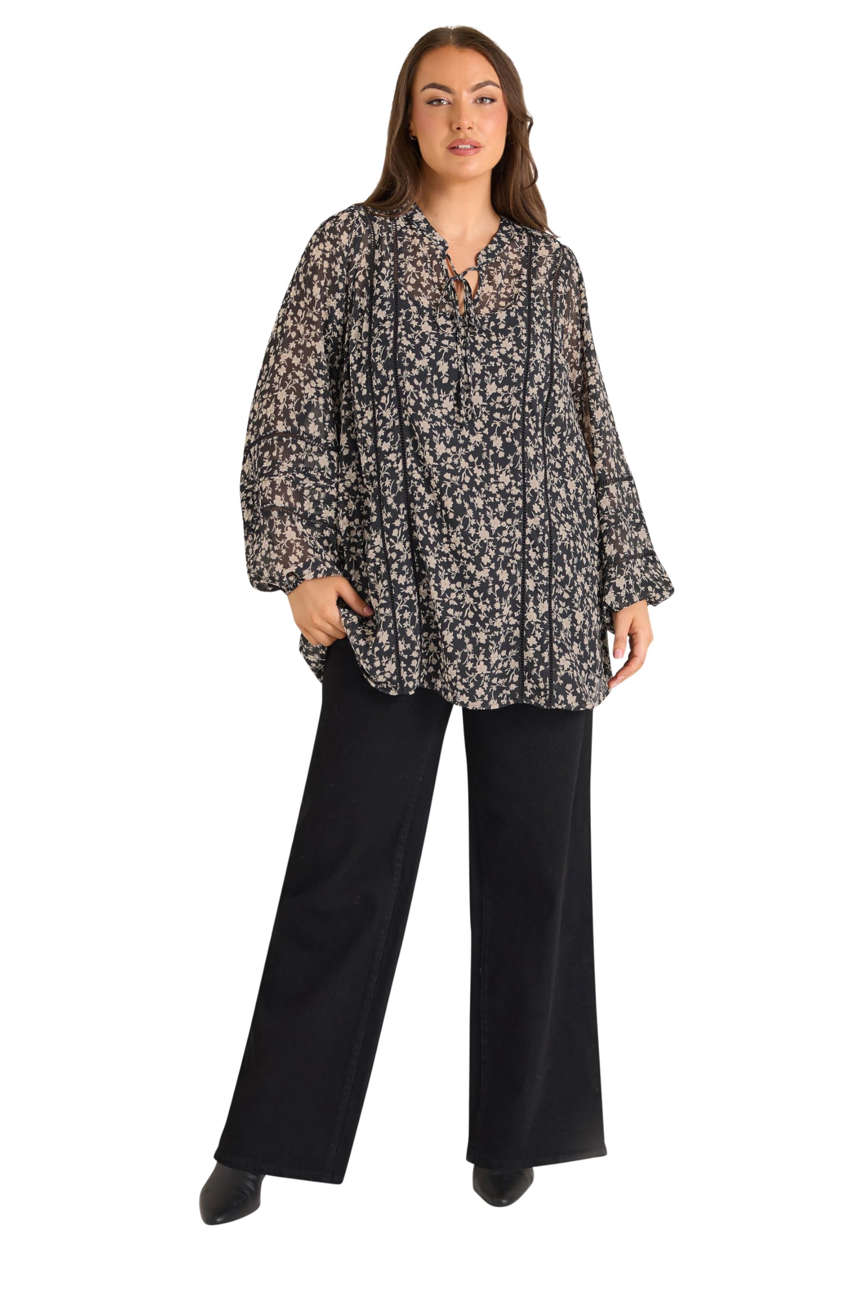 Evans Women's Chiffon Blouse Size 22-24 Black