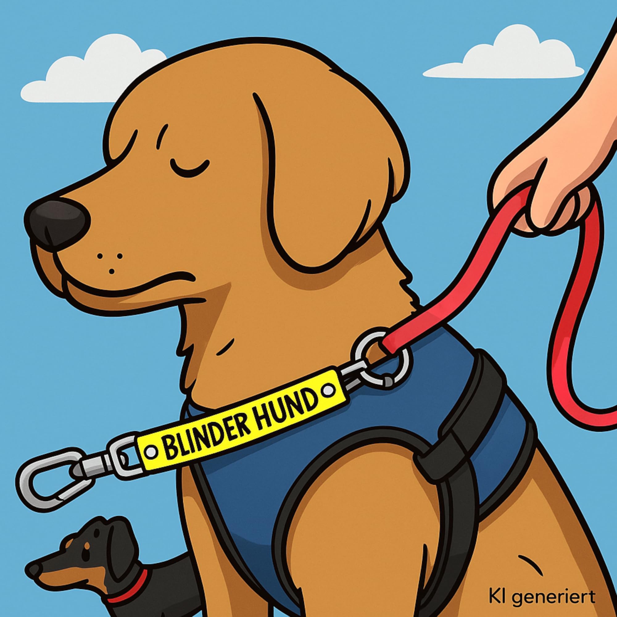 Hundeleine Adapter mit Beschriftung Abstand Halten, 2,5cm breit und Individuell Anpassbar, mit Karabiner, Sicherheitszubehör für Hunde