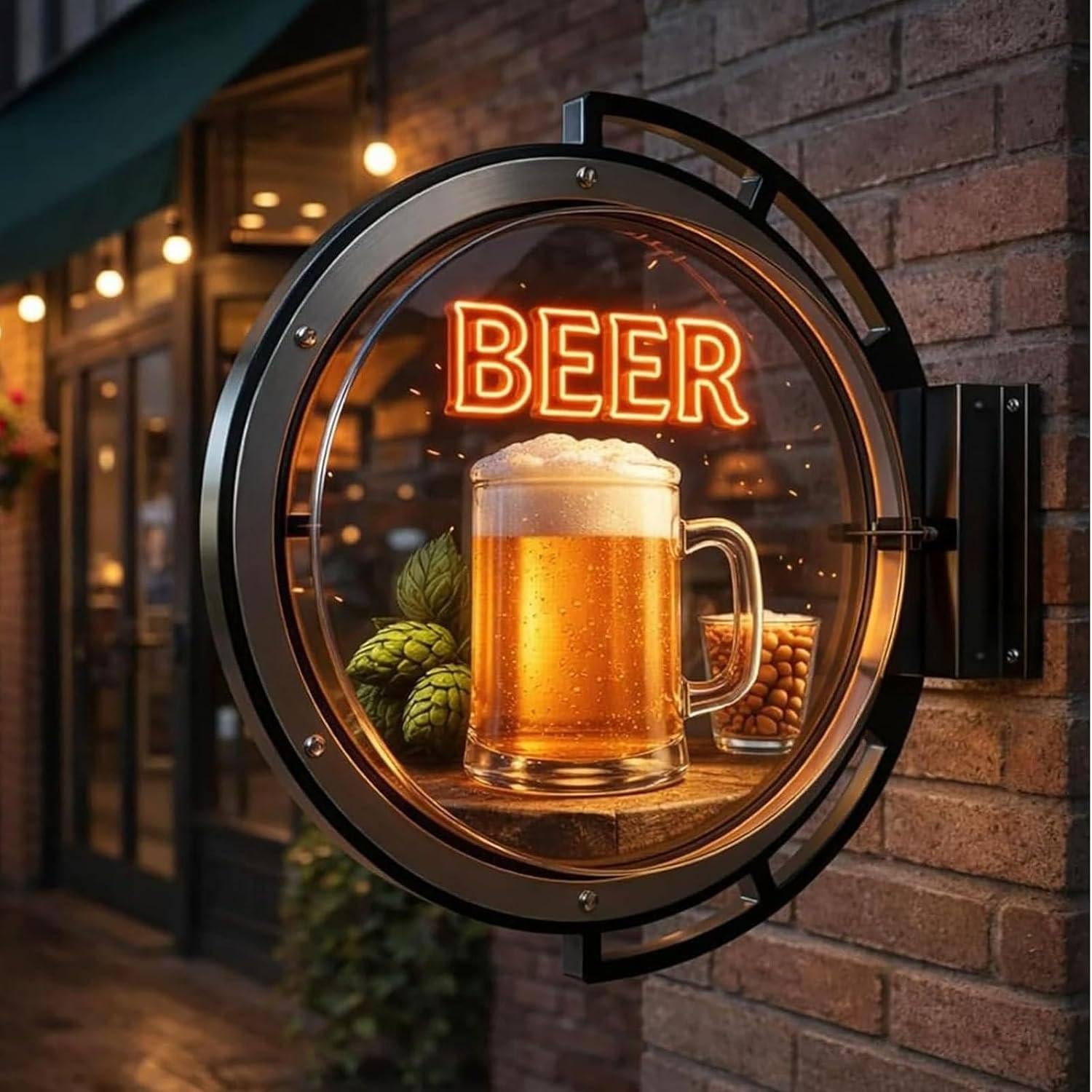 Projektor wentylatora LED z hologramem 3D, dwustronny podświetlany wyświetlacz 3D, niestandardowy hologram, wodoodporny znak biznesowy LED do restauracji, kawiarni, witryn sklepowych, do użytku na