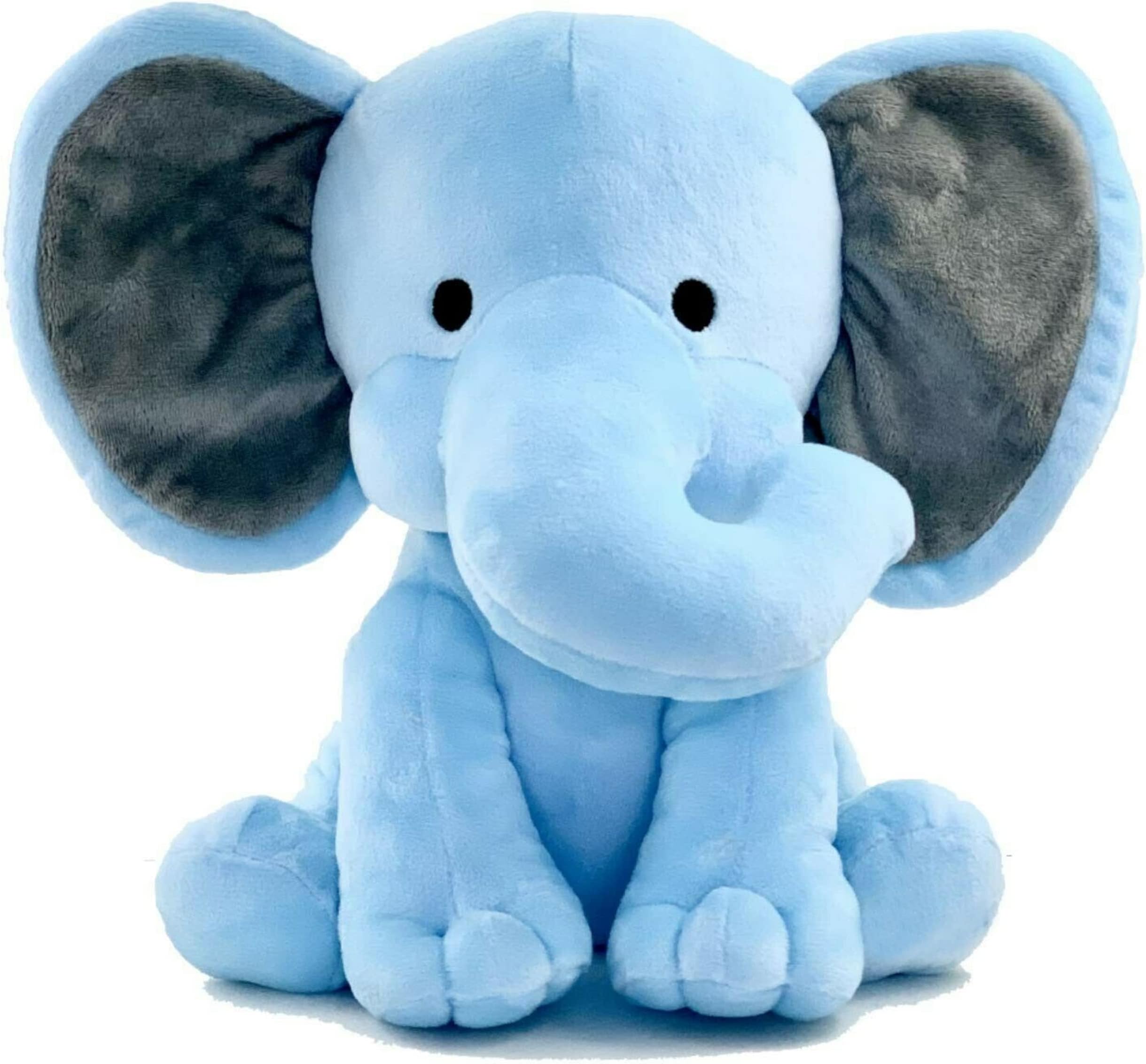 Babique Elephant Sitting Plush Soft Toy Cute Kids Animal Home Decor Boys/Girls (Blue, 30 cm)