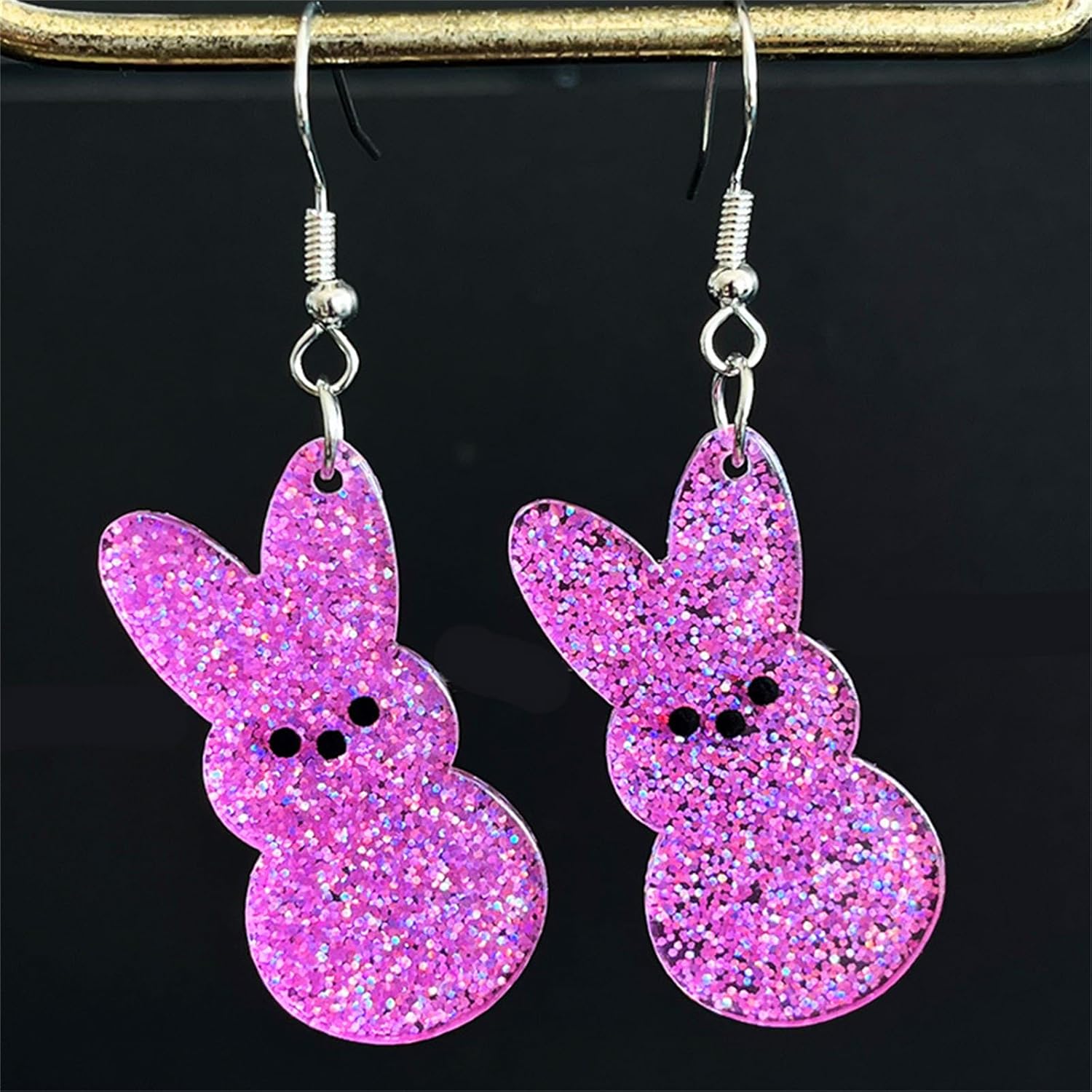 Dreuyet Easter Earrings Cute Bunny Acrylic Earrings Colorful Egg Bunny Carrot Happy Easter Drop Ear-rings for Women Holiday Jewelry Accessories - Image 4