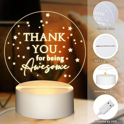 Miniatura 3 de Sumind 10 piezas de regalos de agradecimiento a granel para empleados compañeros de trabajo, lámpara de luz nocturna LED de acrílico de Navidad,