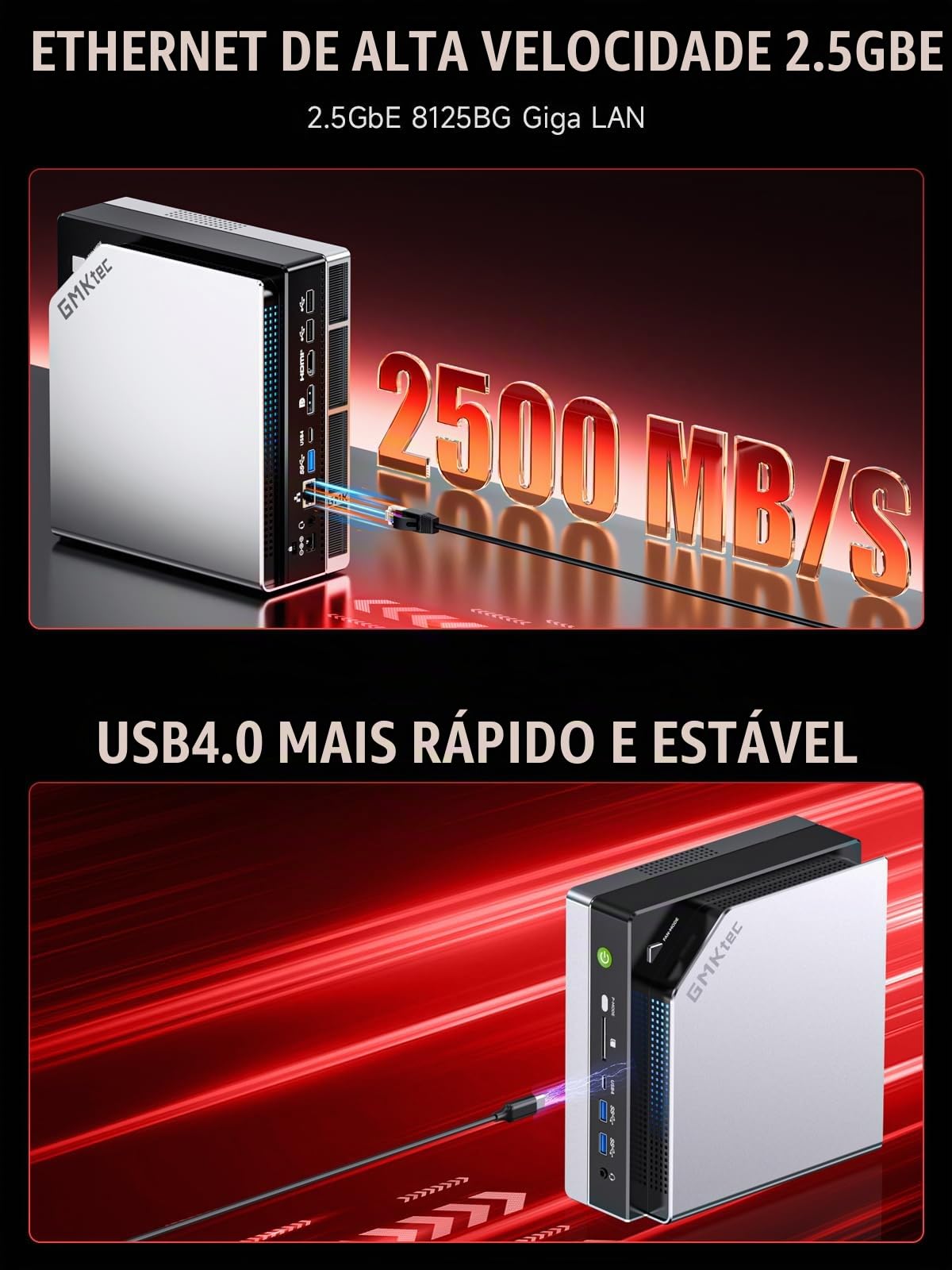 GMKtec Mini PC EVO-X2 AI AMD Ryzen Al Max+ 395 (até 5,1 GHz) Mini
