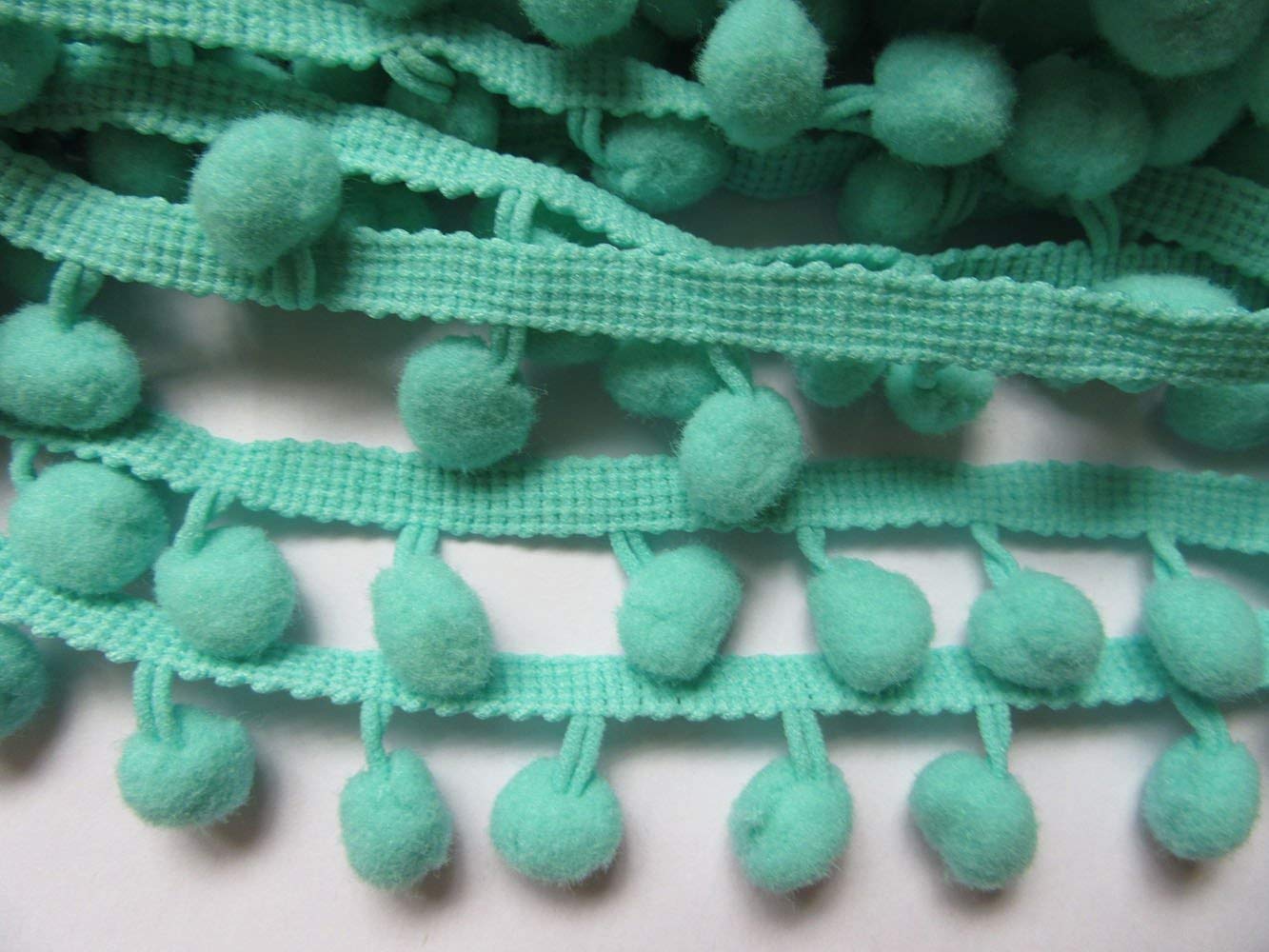 YYCRAFT Pompom-Fransenband – 18 Meter, Grau, Pompon-Größe Ca. 15 Mm