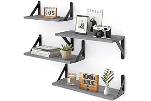 YGEOMER Floating Shelves: Space-Saving Gray Shelves for Modern Living