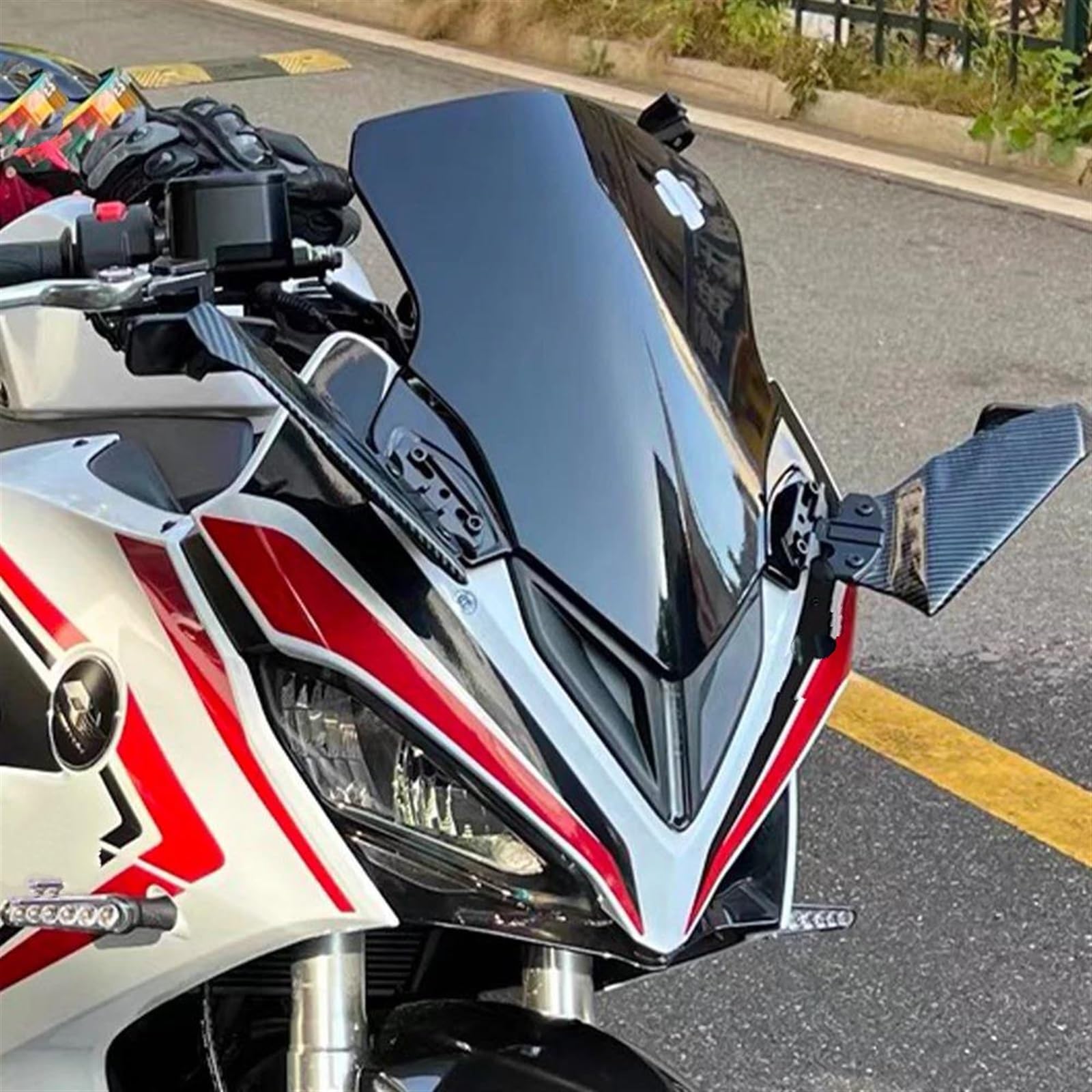 Moto Side Winglet 1 Coppia Aerodinamica Carenatura Ala Spoiler Per CBR650R CBR 650 R CBR650 2019-2022(Black-f)