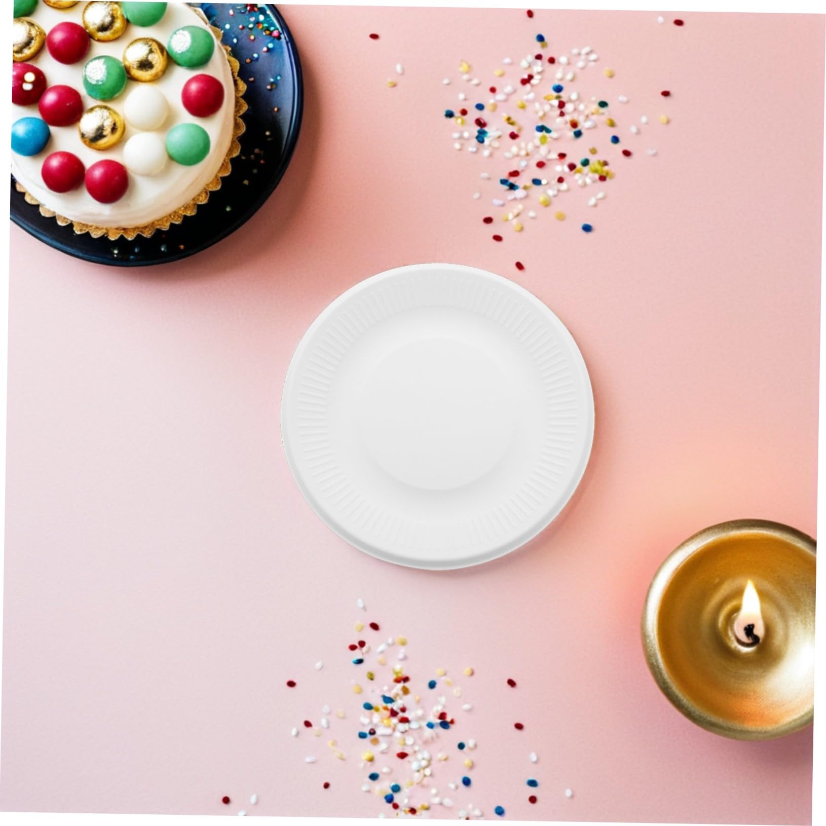 Didiseaon Piatti Dessert Monouso Rotondi 6 Pollici Carta Bianca 200 Pezzi | Dolci, Aperitivi e Snack, Stile Semplice ed Elegante, per Feste e Eventi Formali