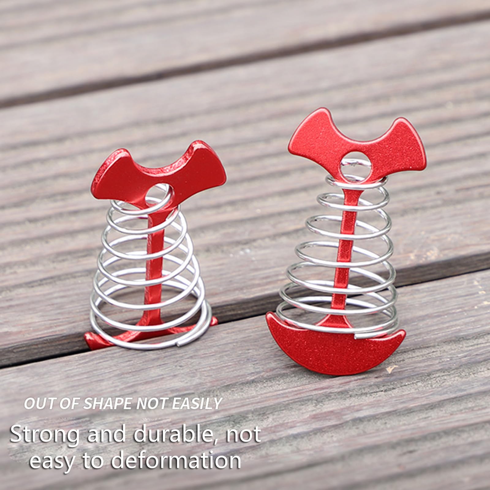 12 Ancrages De Terrasse En Aluminium Avec Mousquetons - Pour Fixer Tente, Meubles De Camping, Design Arête De Poisson