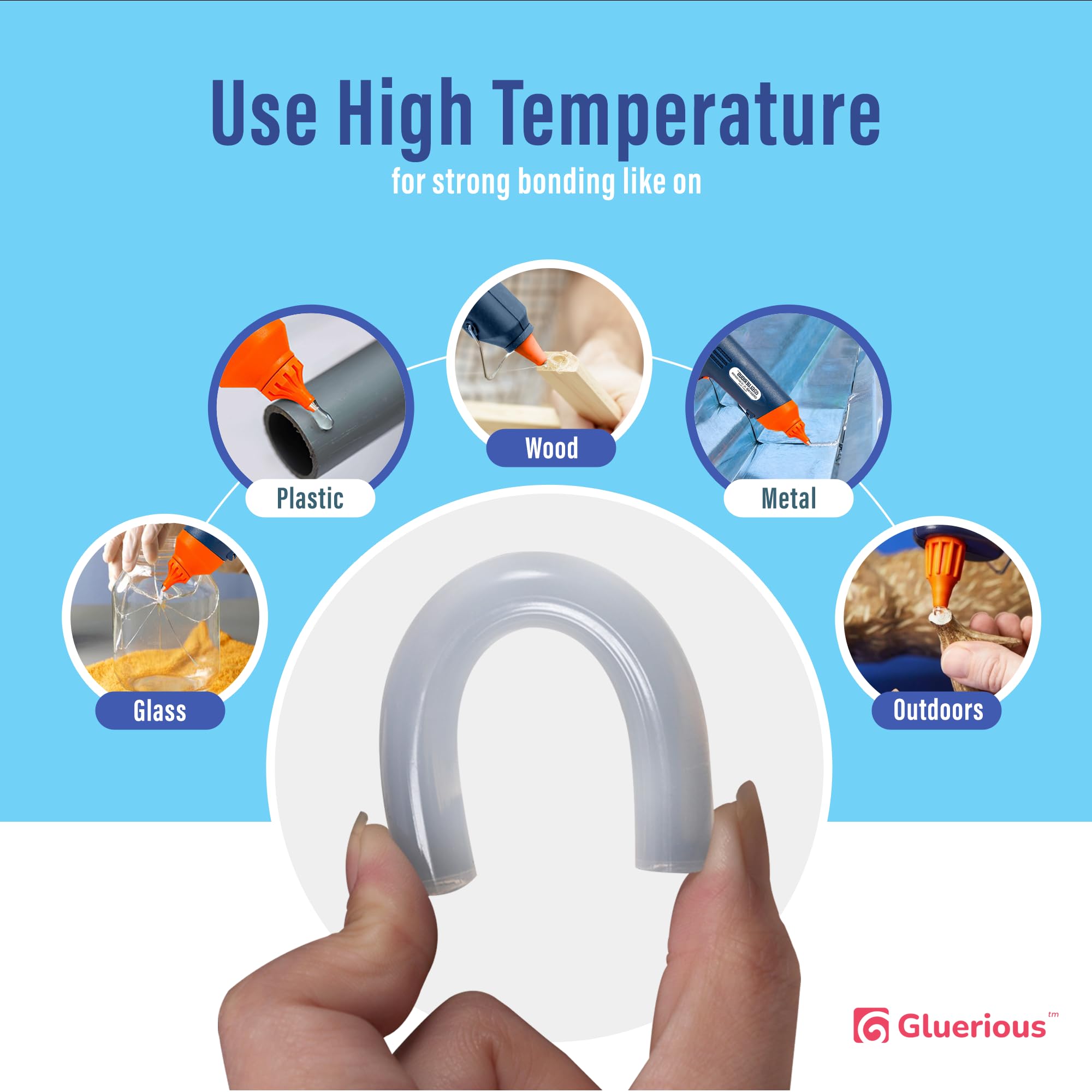 Mini bastoncini per colla a caldo (confezione da 400), lunghezza 10,2 cm, diametro 0,7 cm, multiuso per fai da te, artigianato, decorazione della casa, sigillatura e riparazione, compatibili con la