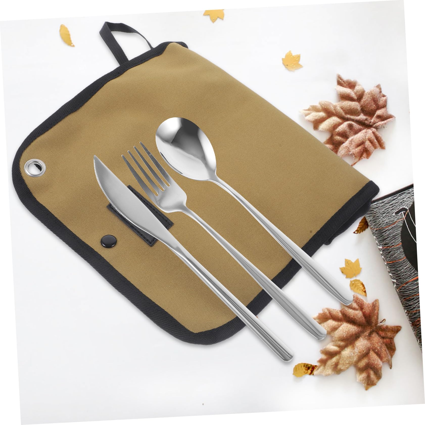 Ensemble de Vaisselle de Pique-niques 1 Set Acier Inoxydable Nylon Argenté