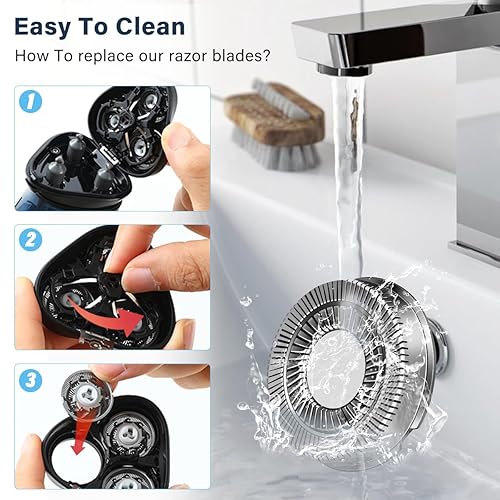 Miniatura 3 de Shaver Replacement Blades,Silver Shaver Head Replacement Blade compatible with Skull Shaver for Pit-bull Gold Platinum PRO Electric Razor Shaver