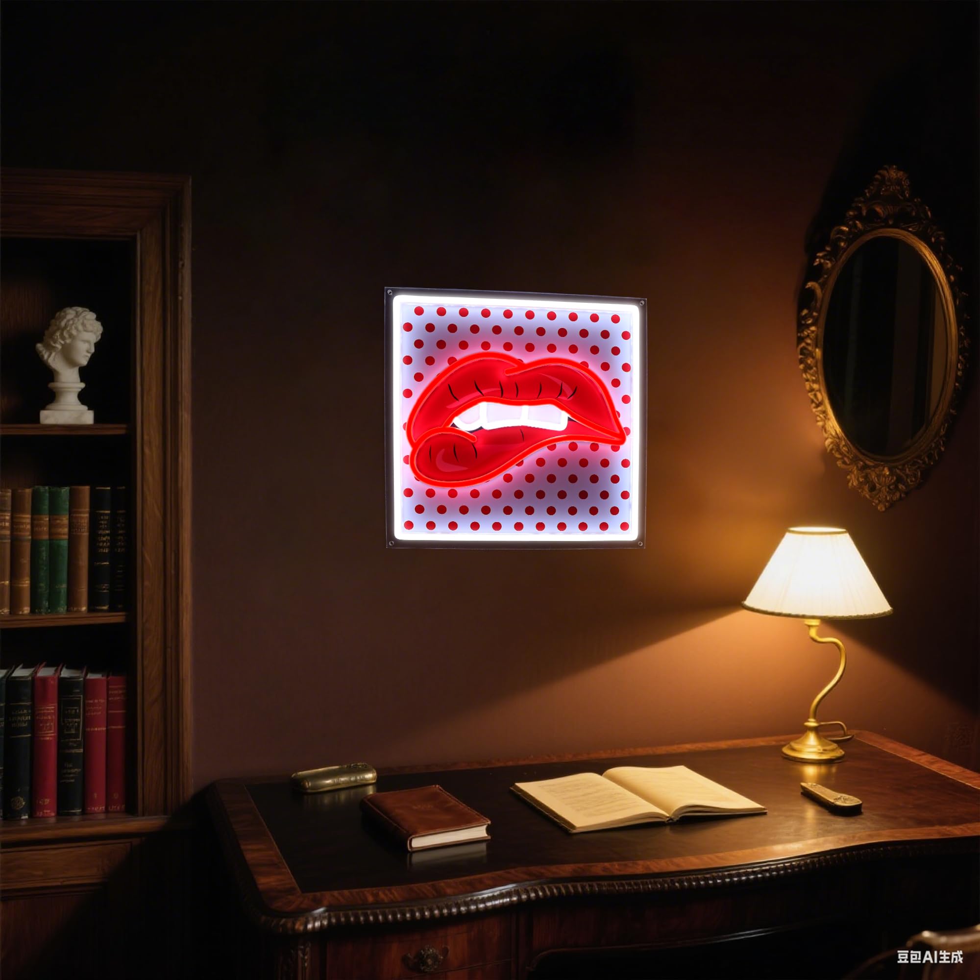 Segno al Neon Labbra Rosse, Luce LED con Stampa UV Regolabile, Luci al Neon Cool e Sexy per Camera da Letto, Decorazione da Parete LED per Bar, Festa, Regali alla Moda per Ragazze