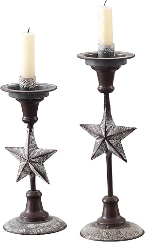 Miniatura 8 de SOFE Juego de 2 portavelas cónico de estrella retro navideña, juego de 2 portavelas cónicos, decoración de candelabros de hierro, decoración del