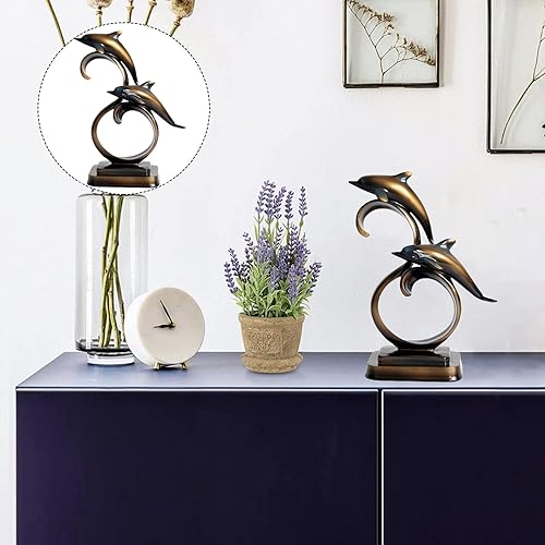 Miniatura 6 de Escultura de delfín de resina, decoración de delfín, decoración de animales marinos, centros de mesa, decoración del hogar y regalo, para el hogar,