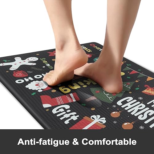 Miniatura 3 de Collive Juego de 2 tapetes de cocina acolchados antifatiga, antideslizantes, impermeables, para el piso, cómodo, resistente, para cocina,