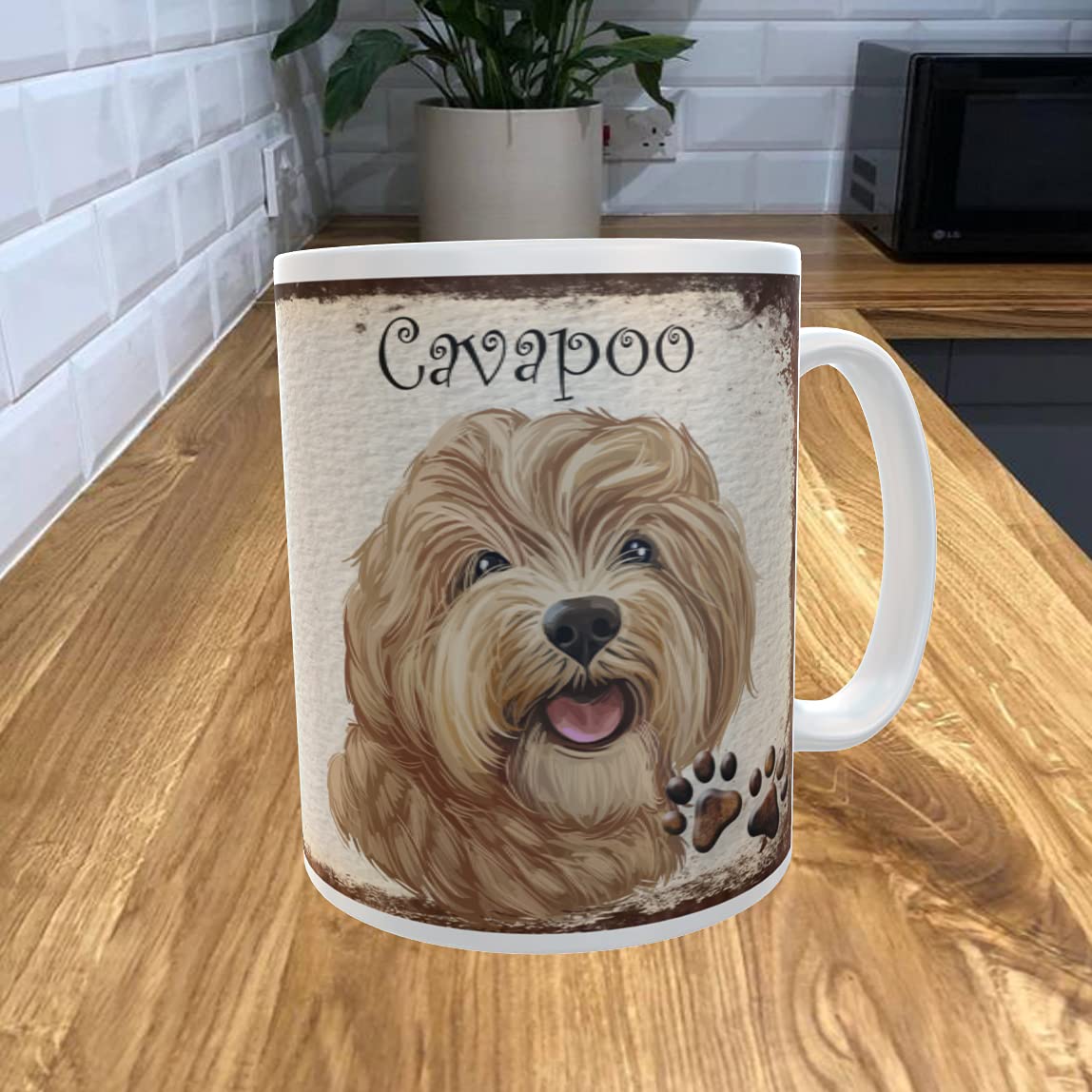 Shawprint Limited White Cavapoo 11Oz Coffee Mug My Dog's Rules Theme 341Drmug
