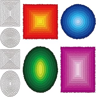 GLOBLELAND 36Pcs Deckle Edge Frame Cutting Dies Metal Deckle Rectangles Round Frame Die Cuts Embossing Stencils Template for Paper Card Making Decoration DIY Scrapbooking Album Craft Decor