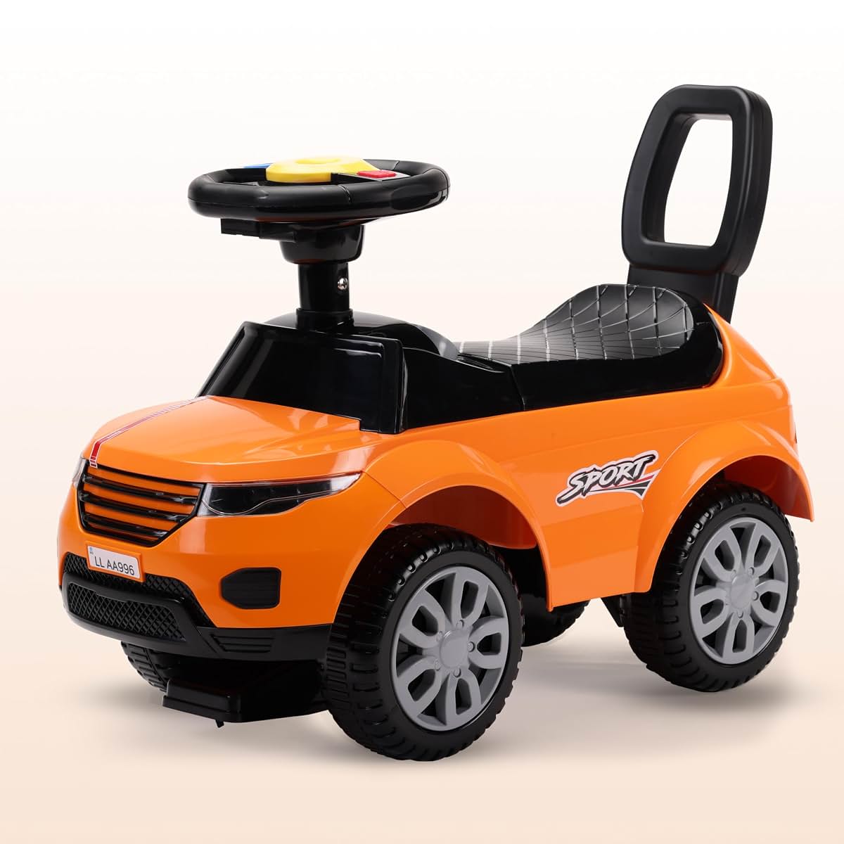 LuvLap Starlight Ride on & Car for Kids with Music & Horn Steering, Push Car for Baby with Backrest,