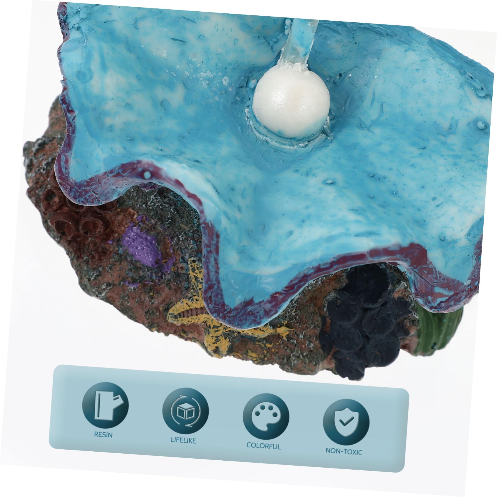 2stücke Aquarium Luftstein Dekoration Blauer Luftblasen-Shell Ornament Für Fischbecken Mit Sauerstoffpumpe Und Farbecht Für Ansprechende Aquarienlandschaft