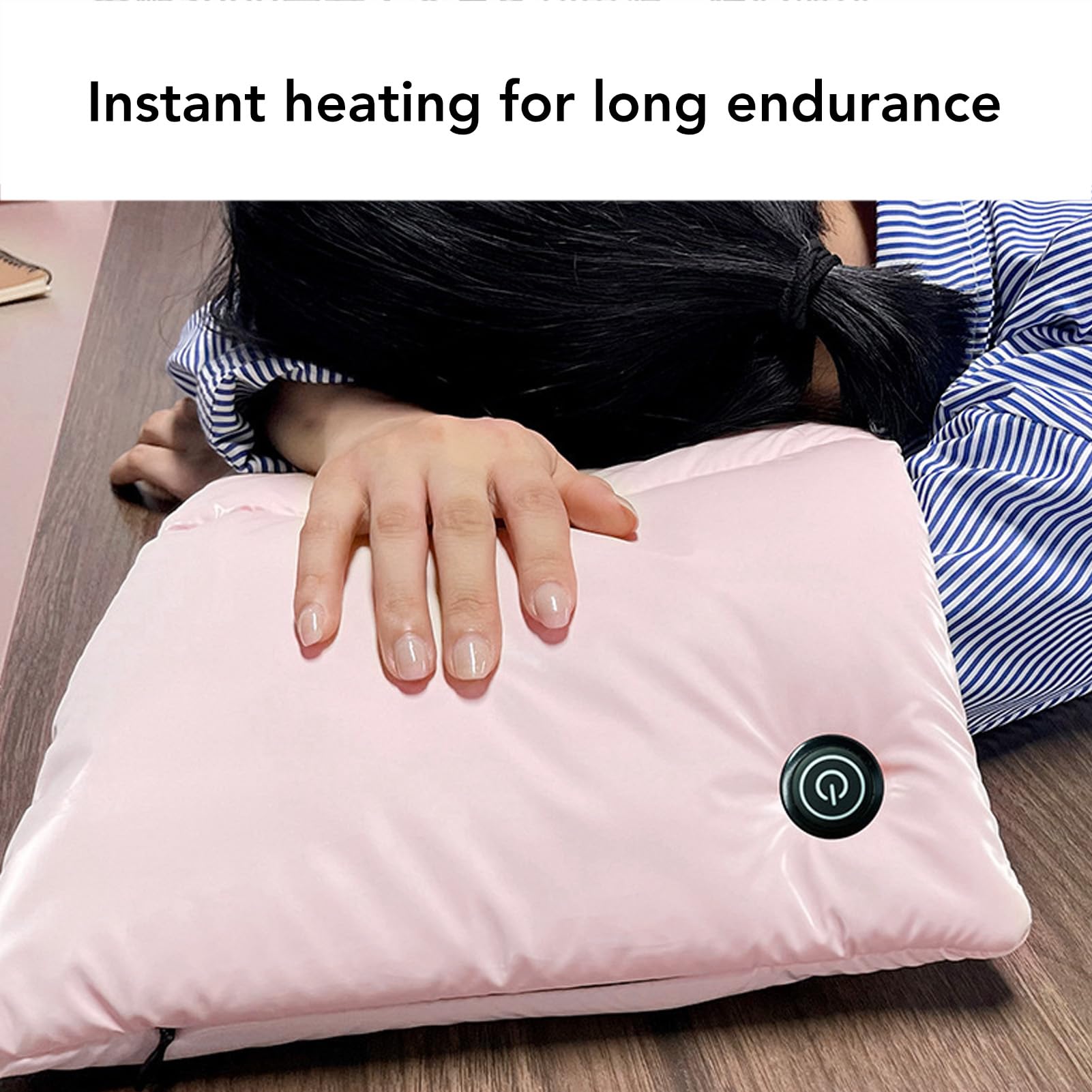 Beheizte Graphen-Handwärmertasche, USB-Aufladung, 3 Temperaturstufen, waschbar, doppelseitige beheizte Handwärmertasche für den Winter (Rosa)