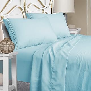 Mejoroom Queen Size Sheets,1800TC Luxury Egyptian Queen Sheets with 15-inch Deep Pocket,Premium Bedding Collection - Extra Soft Breathable Wrinkle Fade Hypoallergenic - 4 Piece (Queen, Aqua)