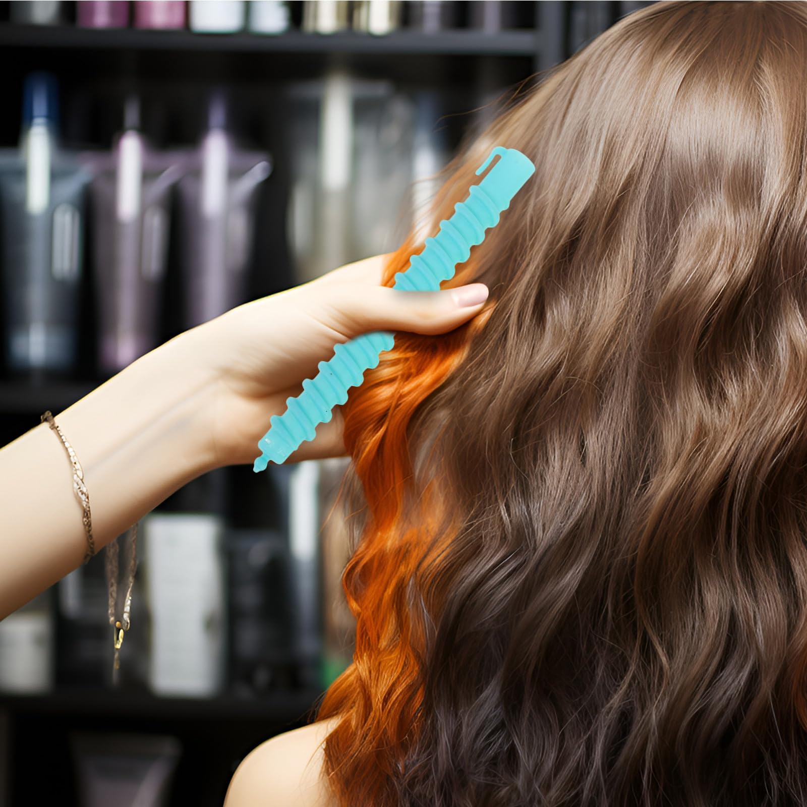 Dauerwellenwickler Spiralstäbe 60 Stück aus Kunststoff Mittlere Größe für Langes Haar Geeignet für Verschiedene Styling Techniken und Haarpflege Zufällige Farbe