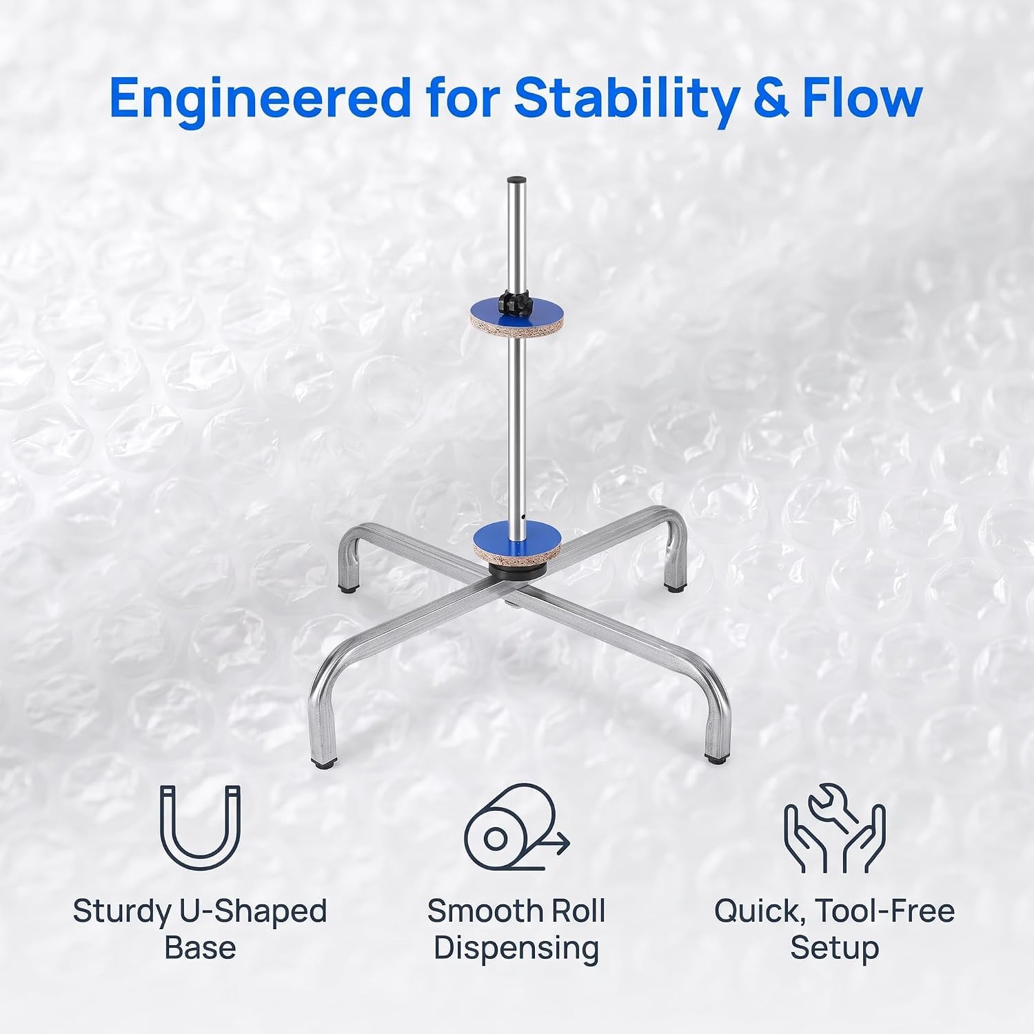 Dispensador Manual De Rollos De Plástico De Burbujas, Soporte De Mesa/Suelo De 15,75 A 59,1 Pulgadas para Envoltorio De Espuma De Burbujas, Fácil Reemplazo De La 100cm