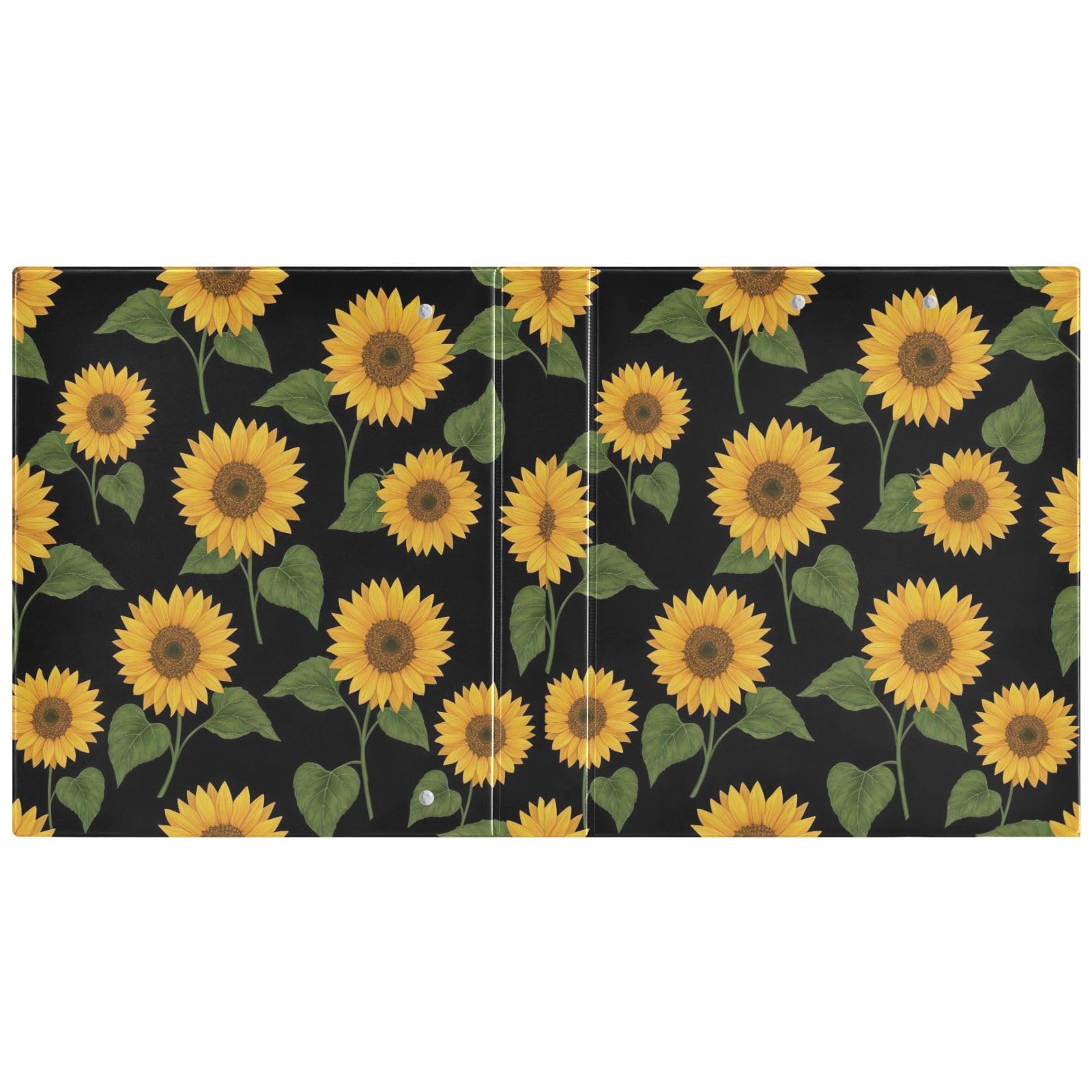Raccoglitore a 3 anelli, 3,8 cm, colore nero girasole, confezione da 2