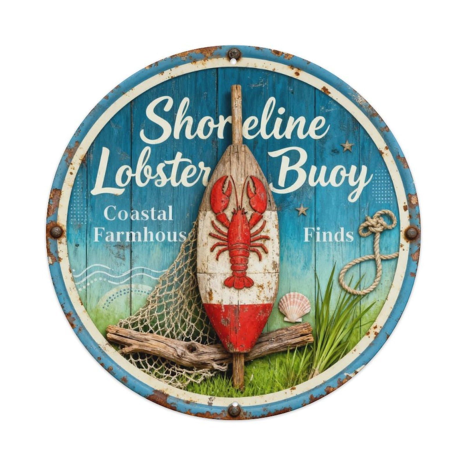 Shoreline Lobster Buoy Metal Tin Sign Plaque