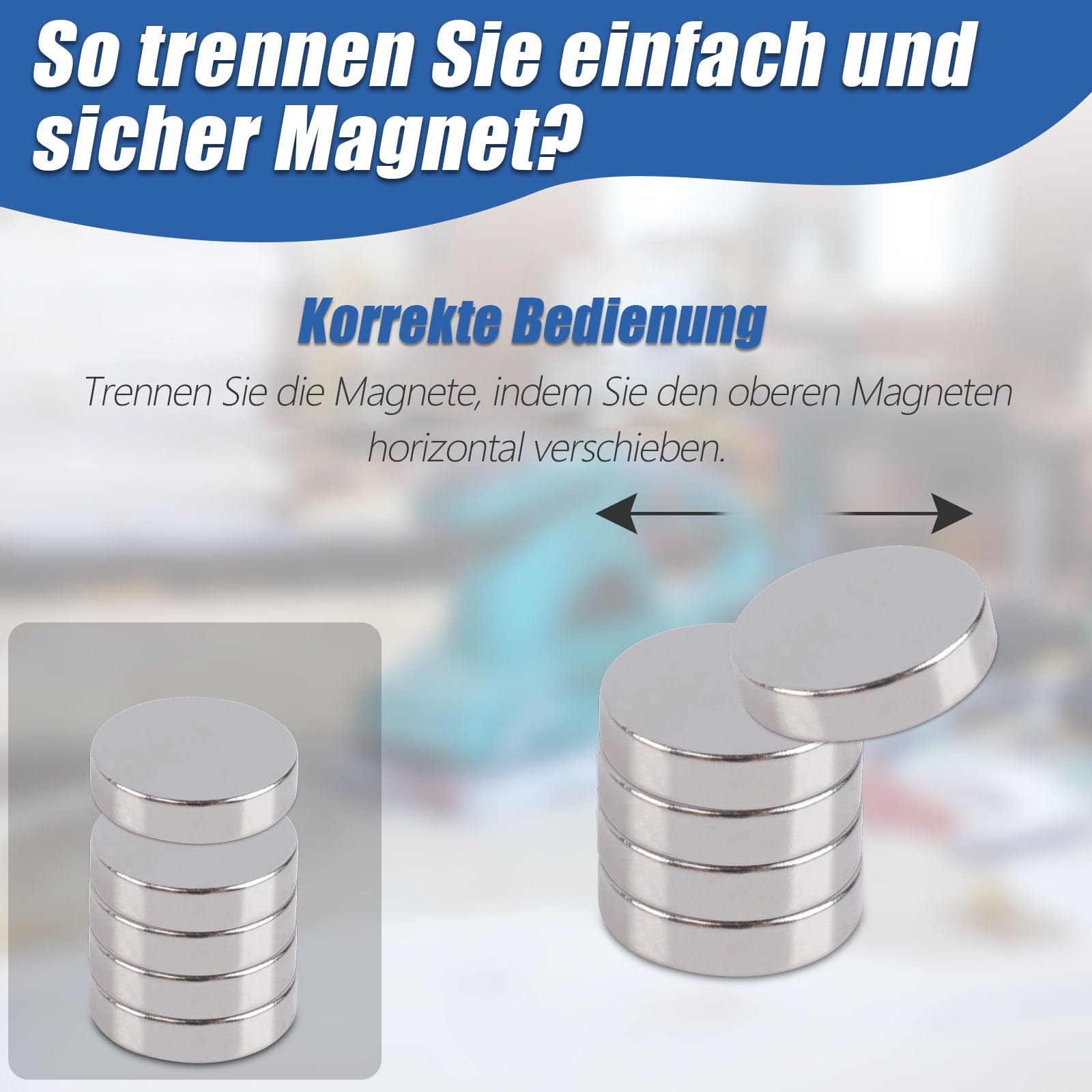 330 Stück Magnete Stark 3 Größe 100 5x1mm 110 4x1.5 mm 120 3x1mm Neodym Magnete Extra Stark, Magneten Stark Groß Runde Starker Magneten für Kühlschrank, Whiteboard, Magnettafel, Büro