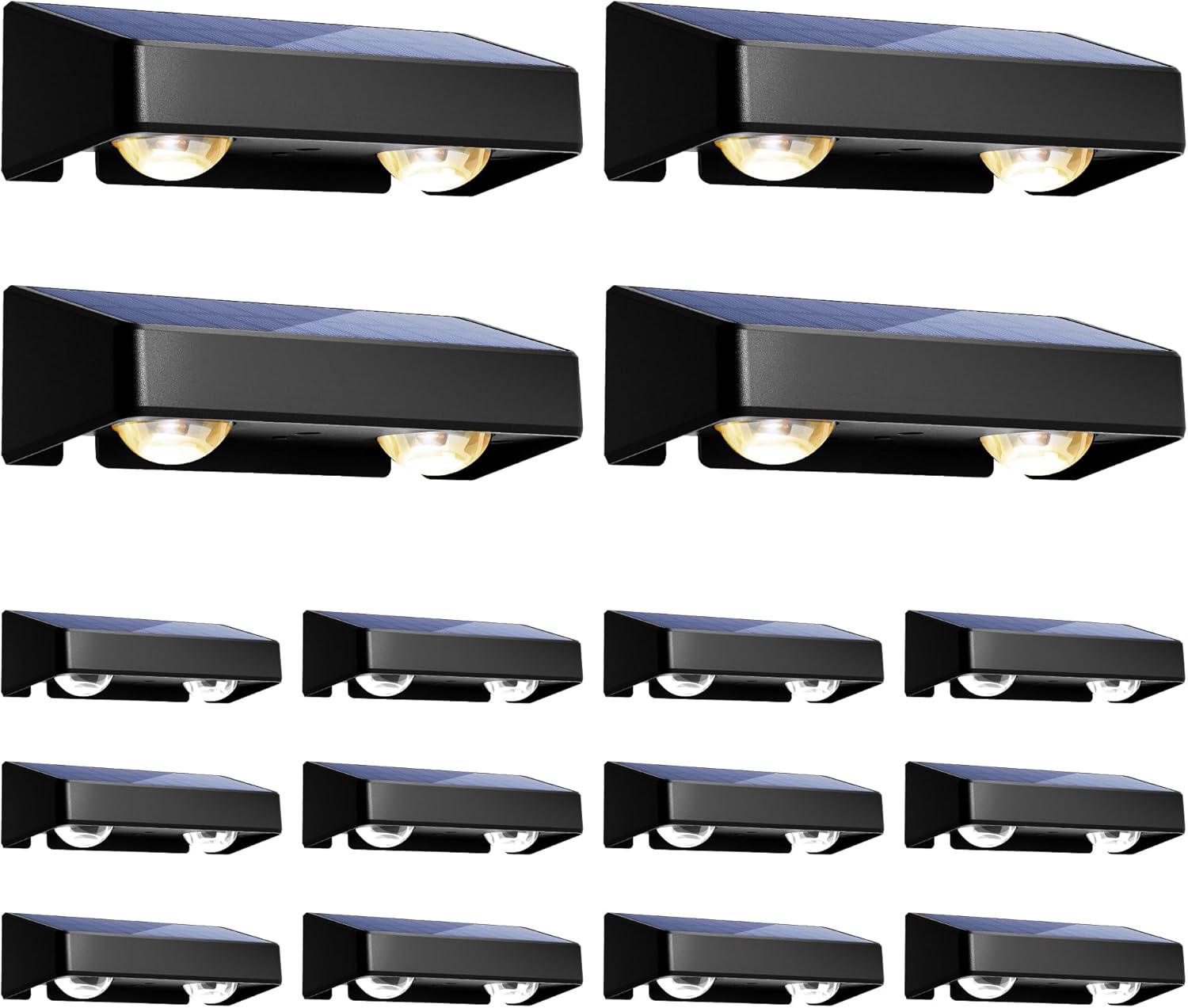 SOLPEX Solar Fence Lights Outdoor, 9 Fixed Colors ＆ Color Changing Fence Solar Lights Outdoor Waterproof IP65, LED Deck Lighting for Backyard Wall Step Patio Railing Pool Porch (16 Pack)