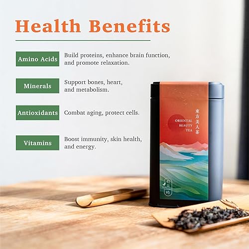 Miniatura 4 de TEA & TIME Té de belleza oriental, té Oolong de hojas sueltas, té chino premium, origen de Taiwán (2.64 onzas)