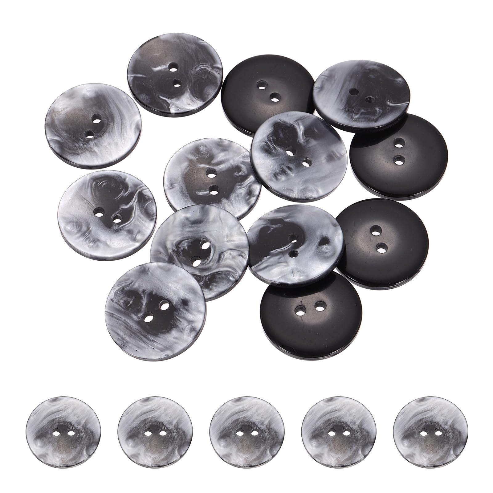 sourcing map 16Pcs 25mm Mother of Pearl Buttons 2 Holes for Sewing Clothes