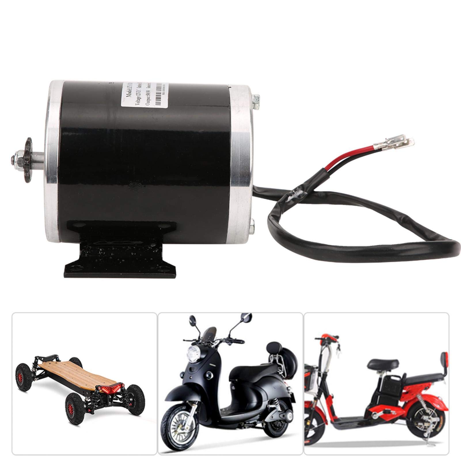 BuyWeek Motore a Spazzole, 12V 500W Motore Spazzolato in Metallo 2500 Giri Motore Spazzola per Scooter Elettrico