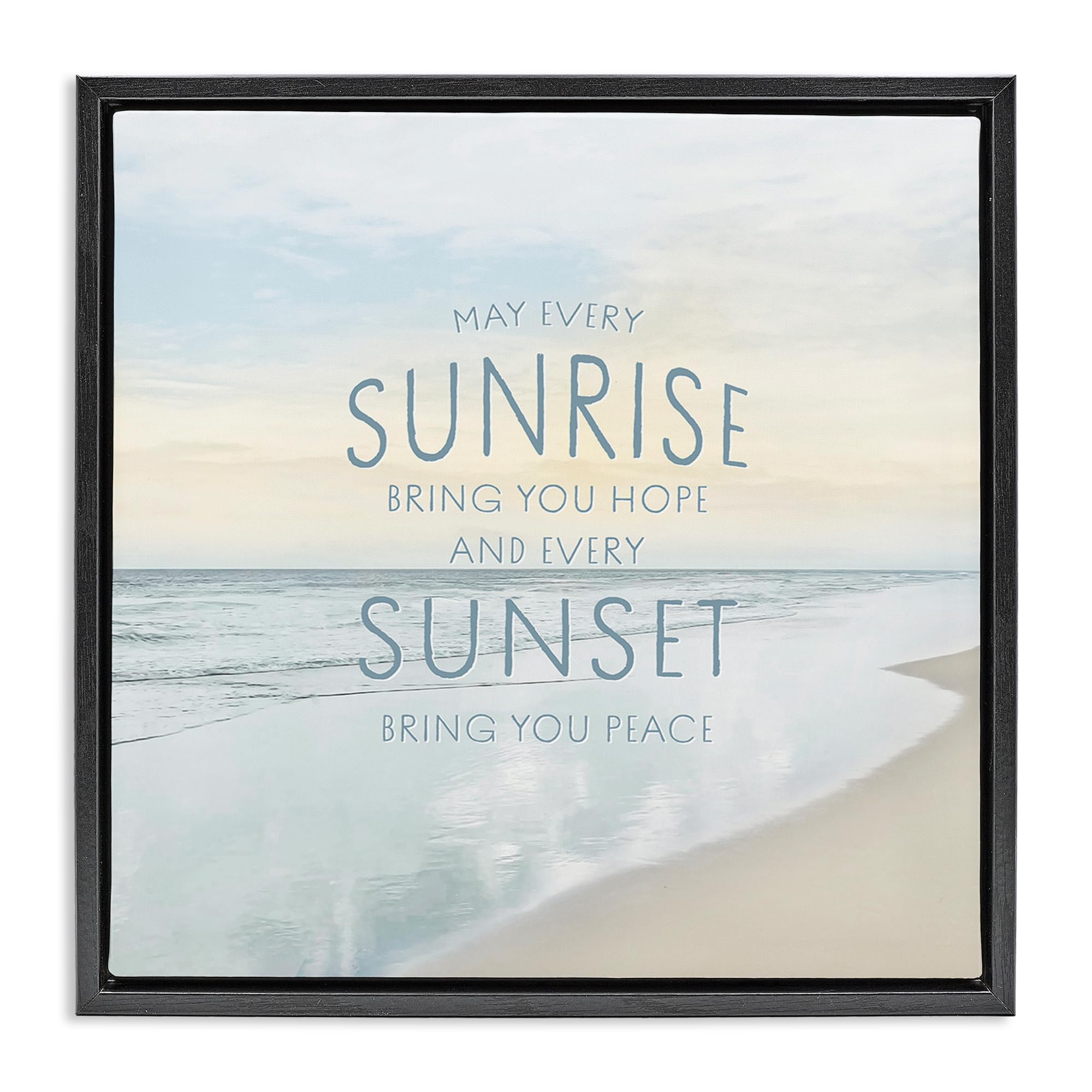 Stupell Industries Jet Black (Matte) 'Sunrise & Sunset Statement'| Floating Frame Canvas Art