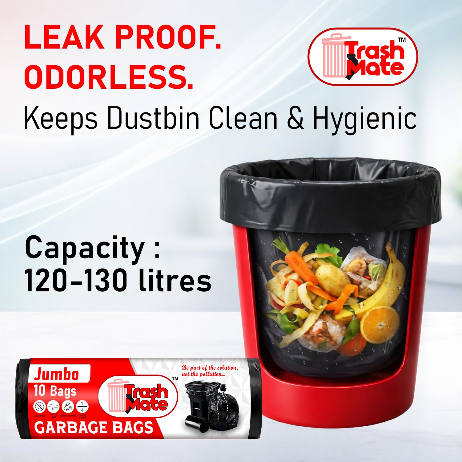 Jumbo Garbage Bags - Heavy Duty & Leak Proof -7