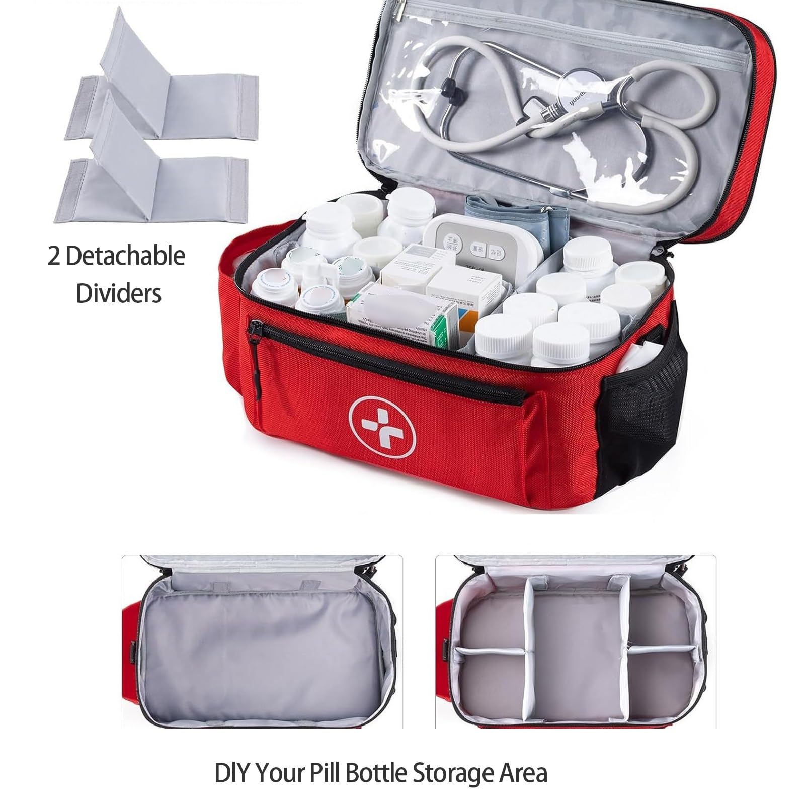 Erste-Hilfe-Tasche,Tragbare Leere Medizinische Medizintasche For Die Reise,Erste-Hilfe-Notfall-Aufbewahrungstasche,Im Fahrzeug, Outdoor-Camping-Reise-Arbeitstasche