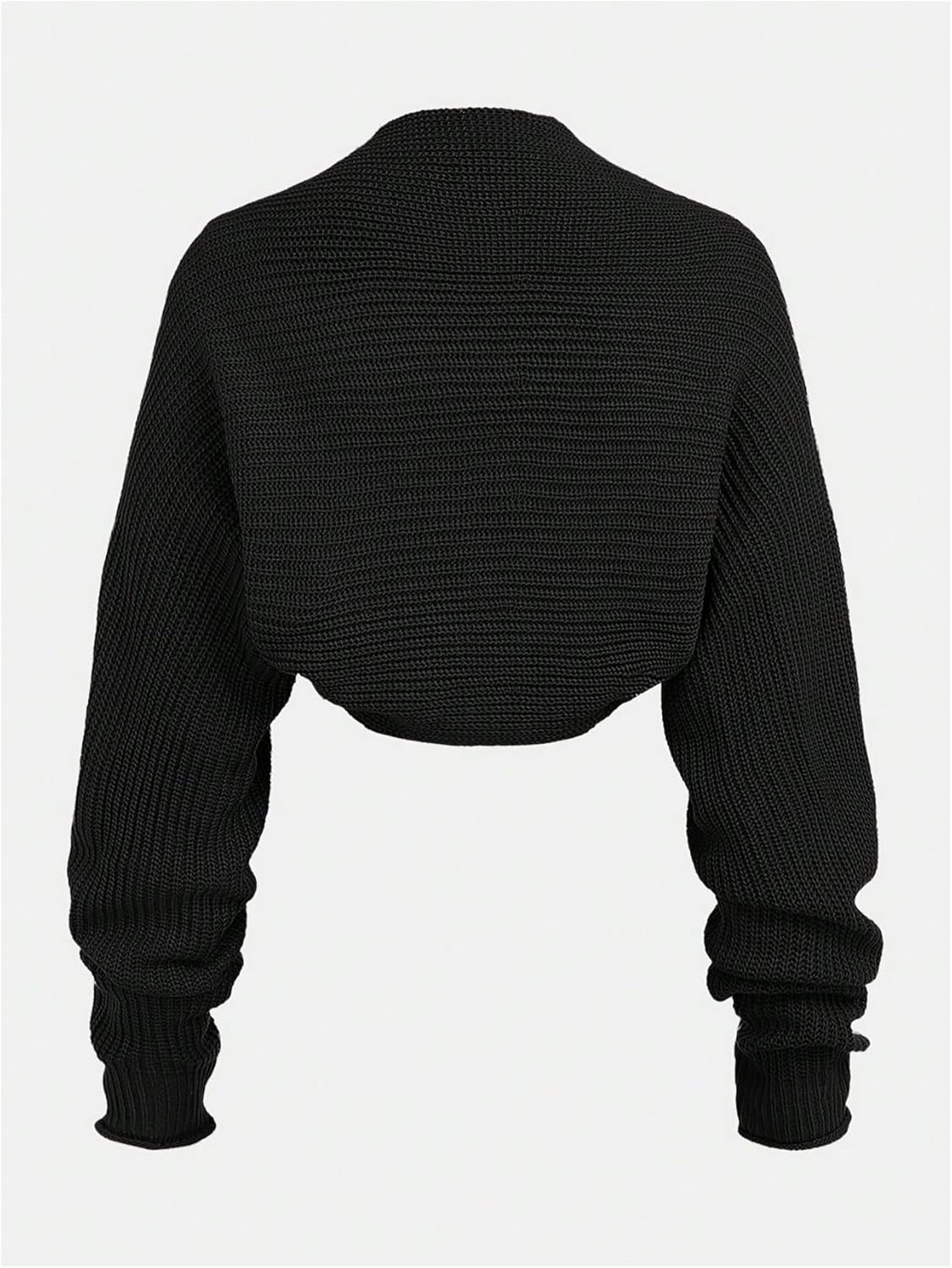 SHENHE Girl's Open Front Ribbed Lightweight Knit Teen Long Sleeve Sweater Casual Cropped Cardigan - Image 3