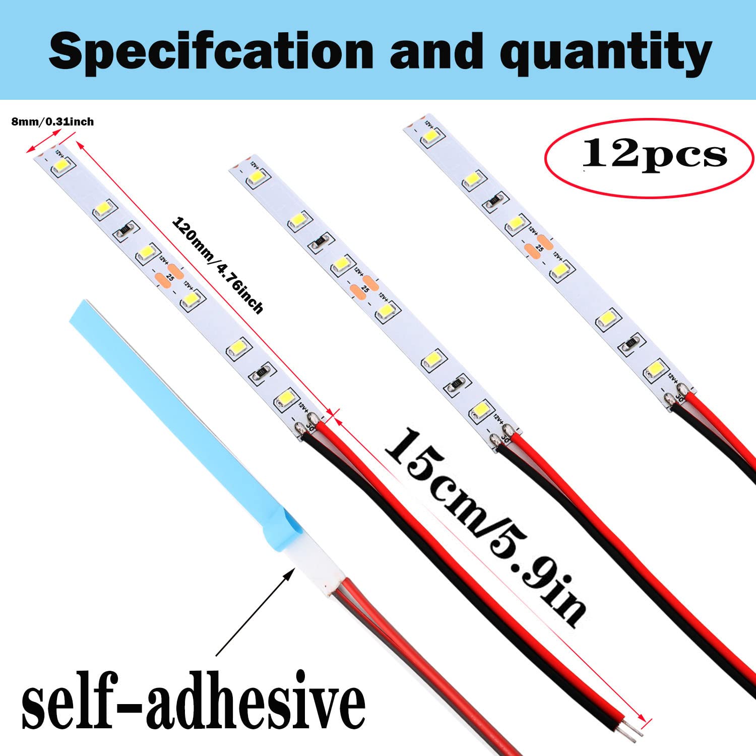 Striscia LED Bianca 500mm Per Diorami Ferroviari OO Gauge - Alimentazione 9V Batteria