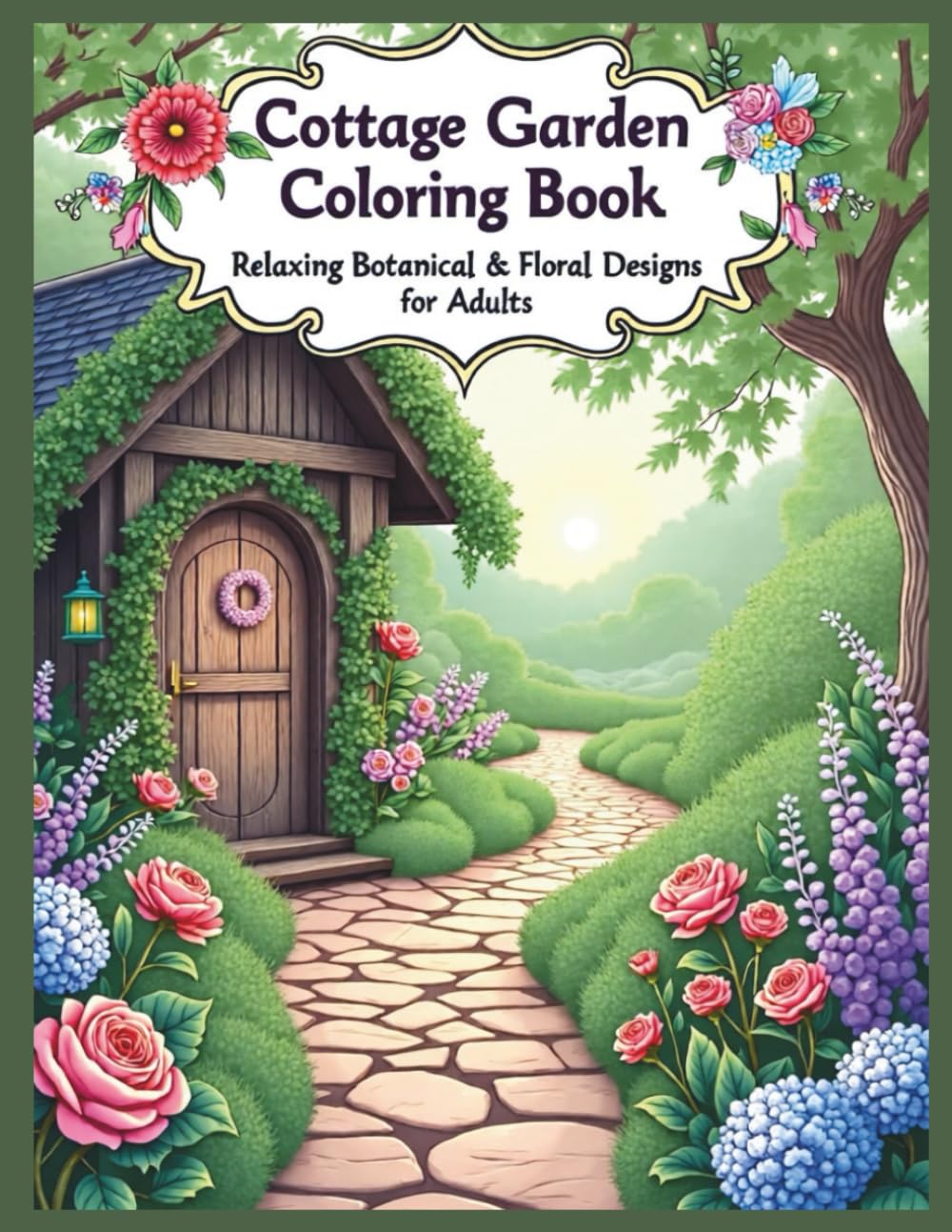 Cottage Garden Paths Colouring Book: Relaxing Botanical & Floral Designs for Adults.