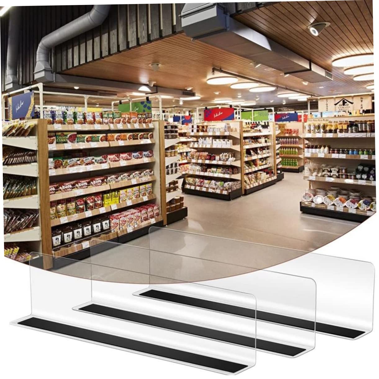 24 szt. Plastikowe półki, przegrody do szuflad, na półki, separator, półki supermarketu, klapa, drewniany stojak, organizer do szafek z paskiem magnetycznym, 24 szt