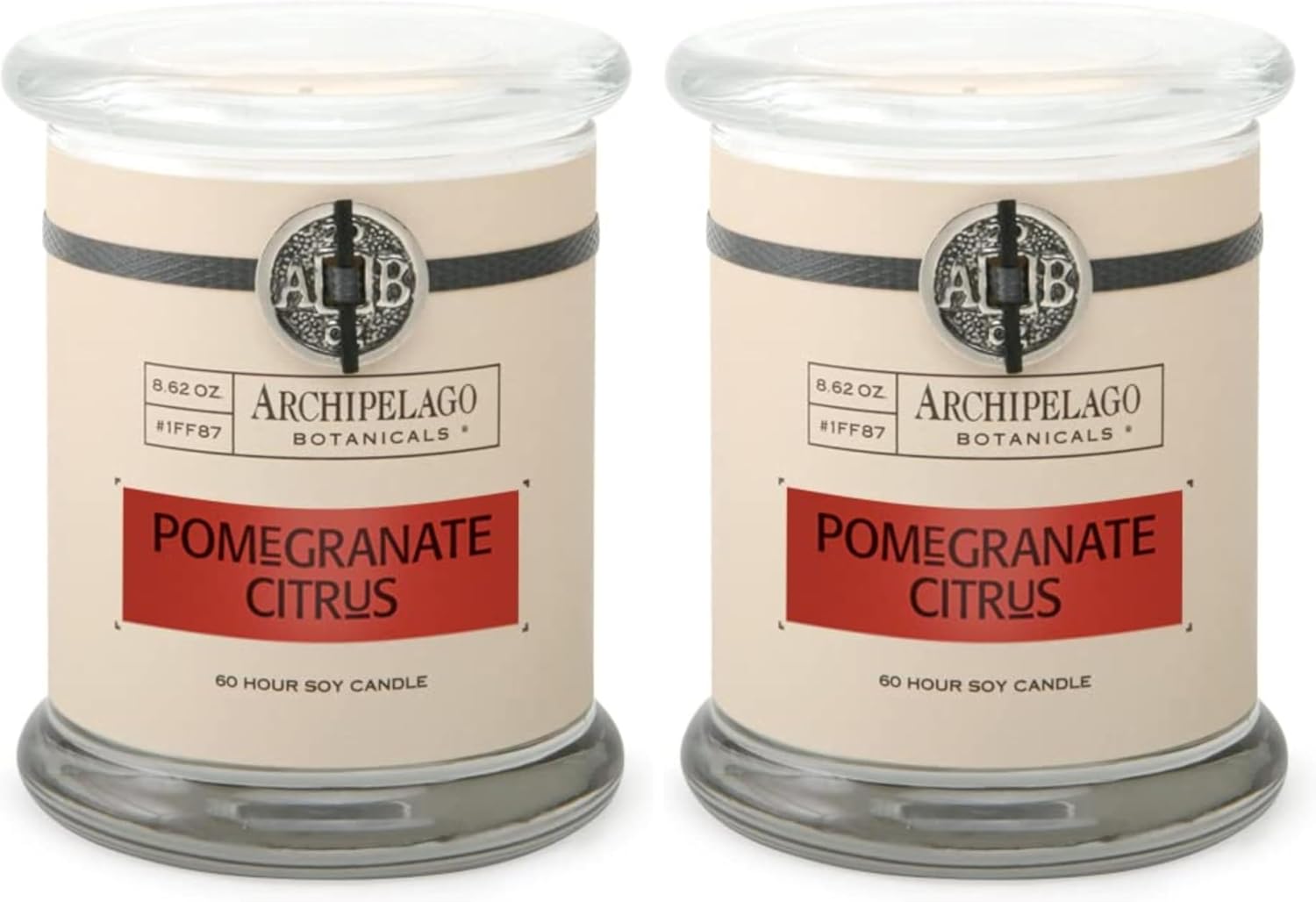Archipelago Botanicals Scented Candle Hand-Poured Premium Wax, Burns Approx. 60 Hours, Bergamot Tobacco, Soy Candle in Glass Jar, 4.5 Inch, 8.6 oz